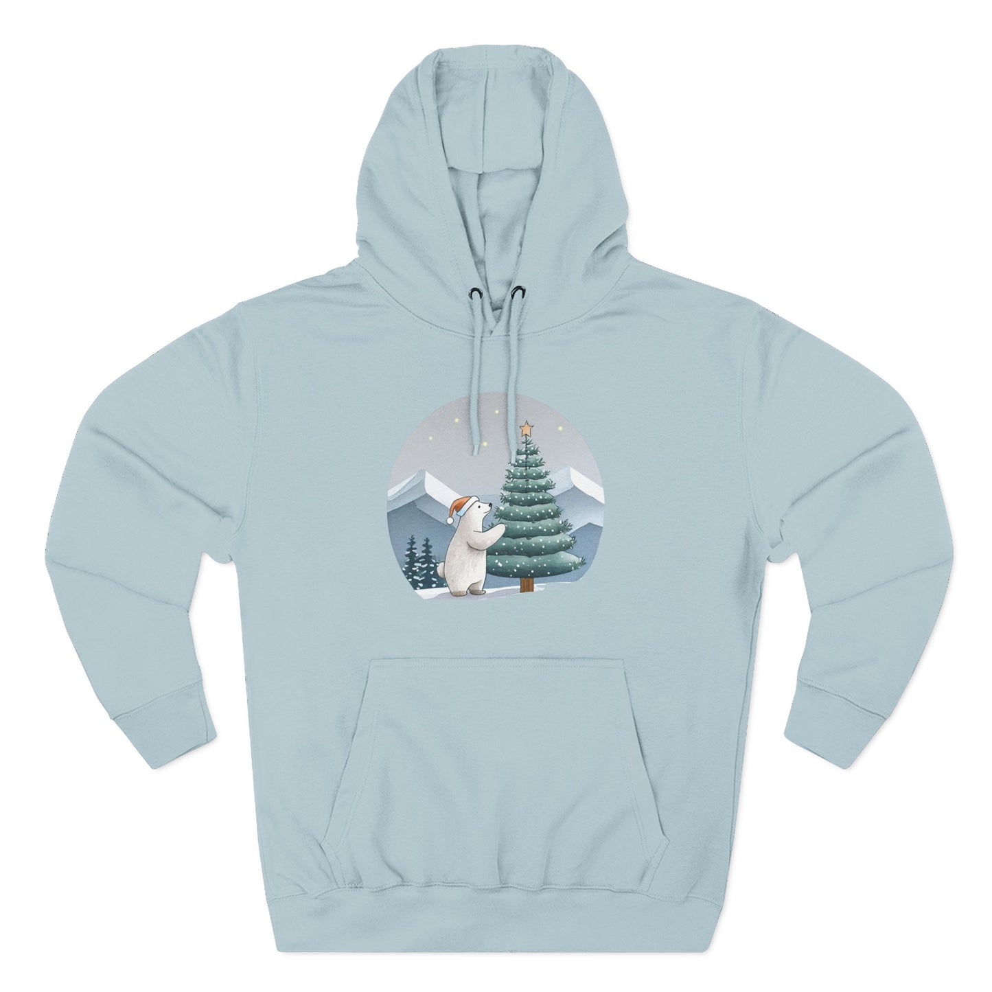 Cozy Polar Bear Christmas Tree Hoodie