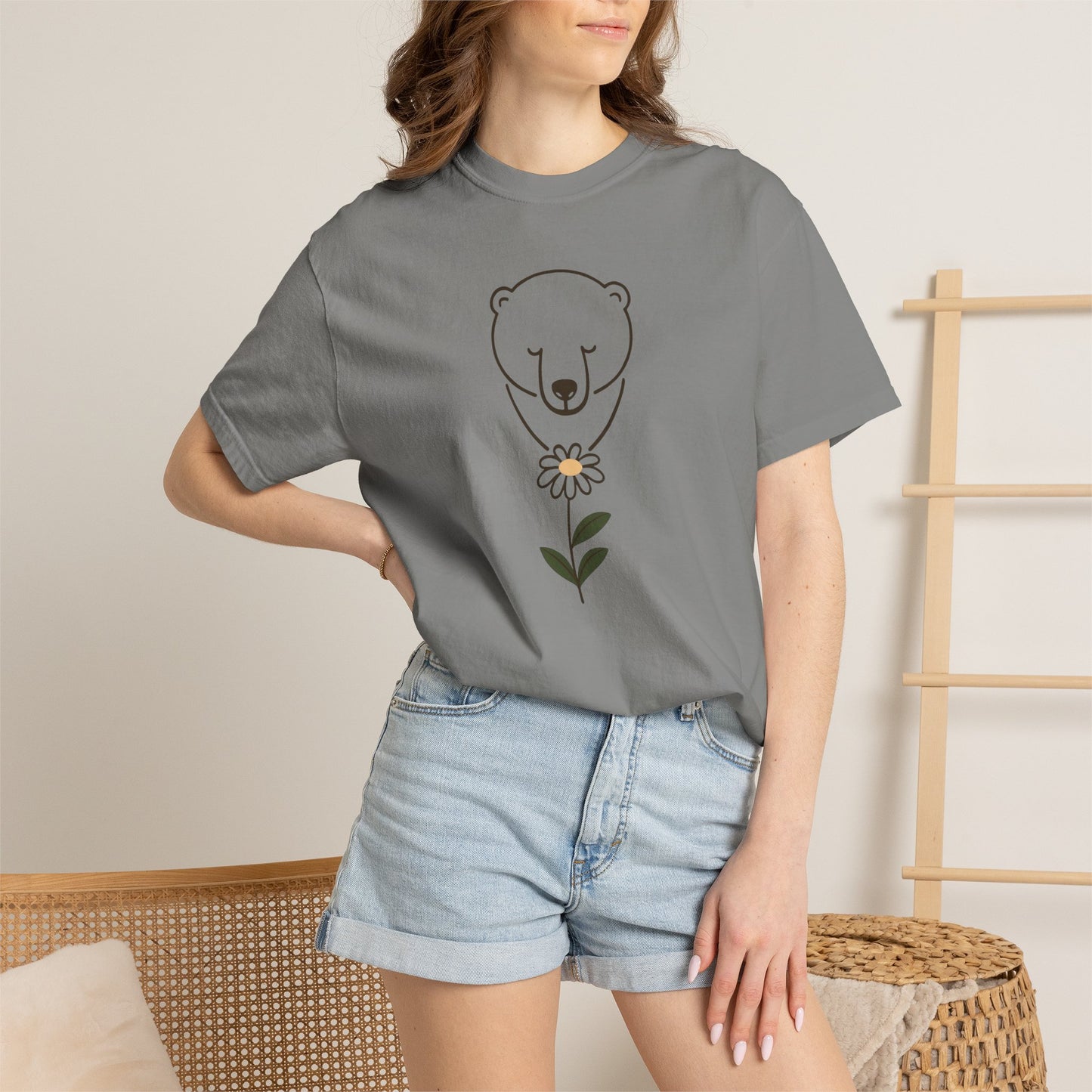 Polar Bear Daisy Comfort Colors Tee