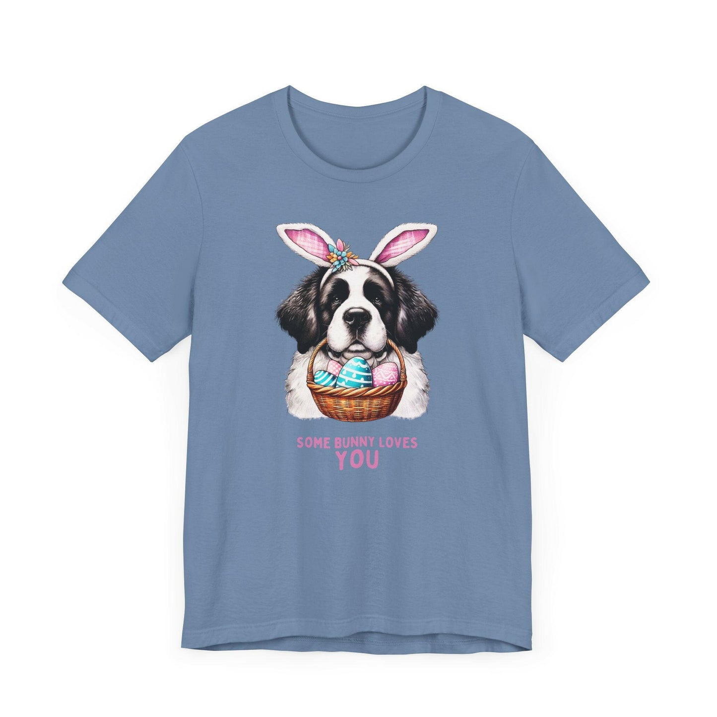 Saint Bernard Easter Bunny Unisex Tee - Some Bunny Loves You T-Shirt