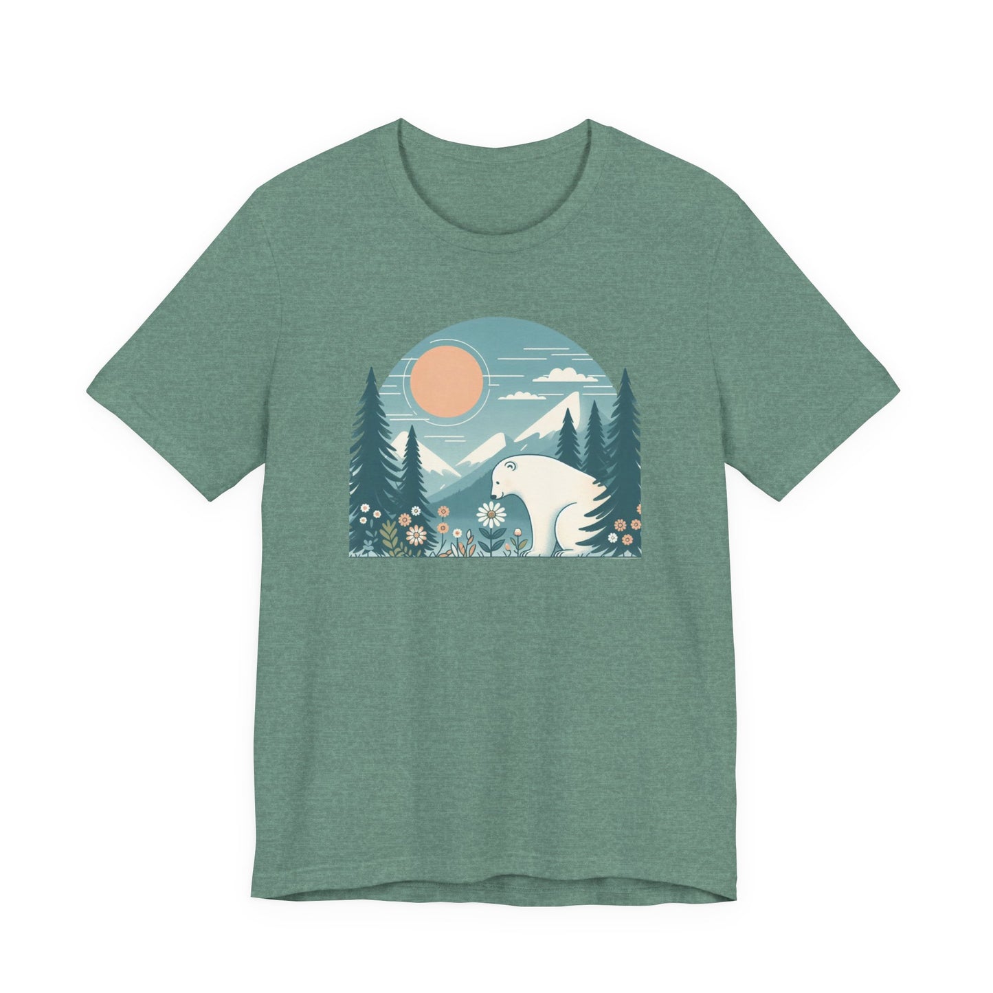 Polar Bear Mountain Nature Tee| Polar Bear Wildflower Graphic