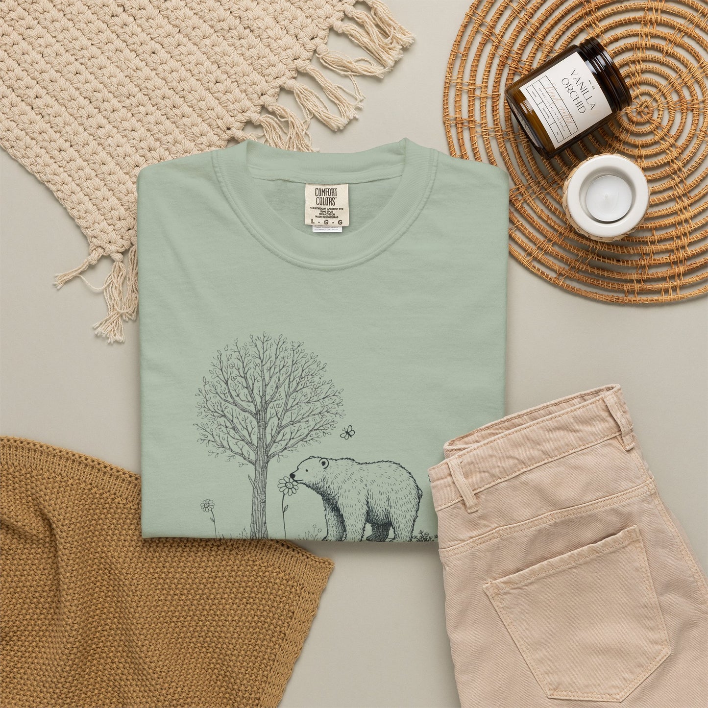 Wildflower Polar Bear Comfort Colors Tee