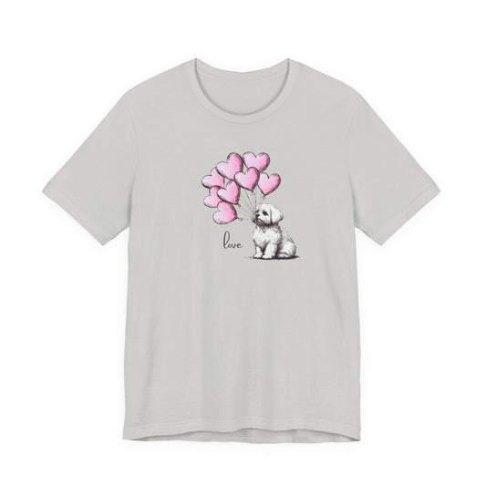 Maltese With Heart Balloons Tee