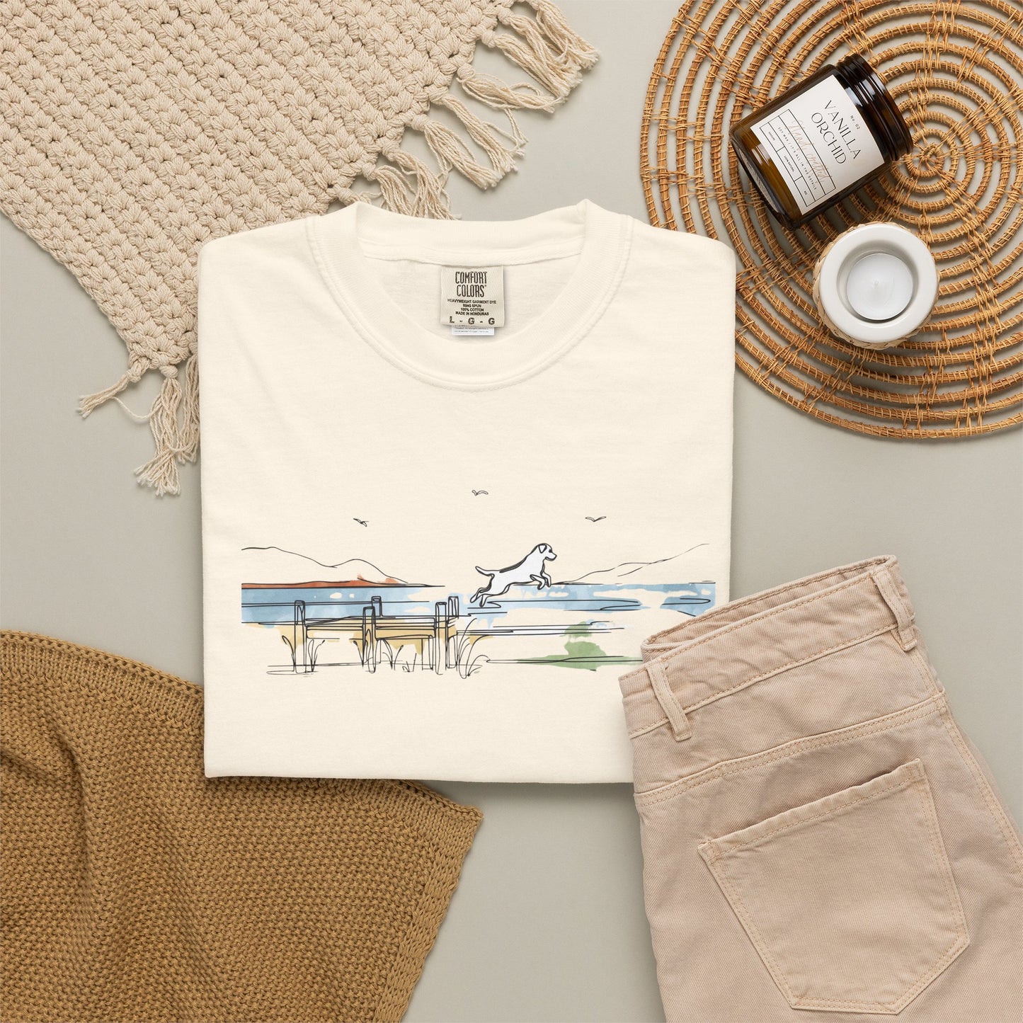 Watercolor Lake Dog Tee