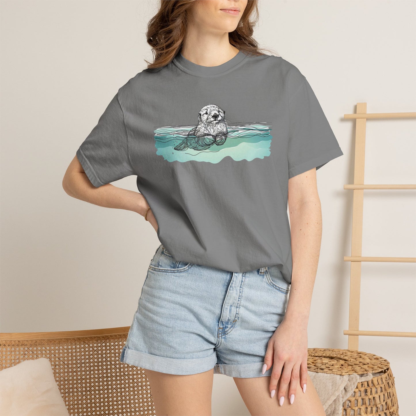 Otter in the Water Comfort Colors Tee