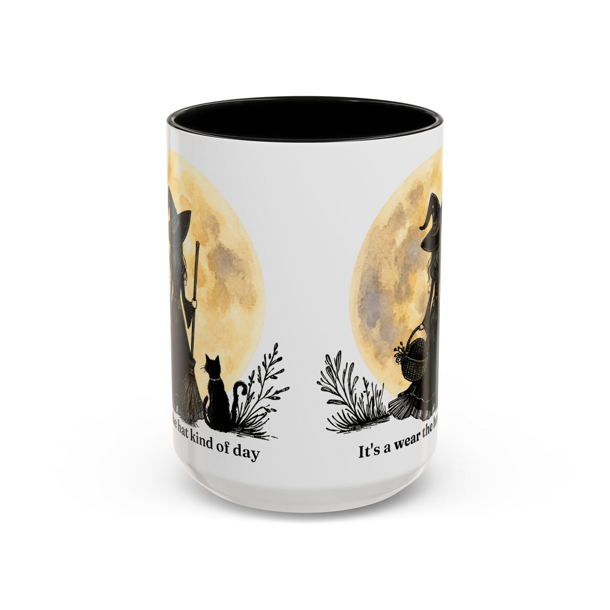 Vintage Witch Mug | Black Cat & Moon Halloween Coffee Mug