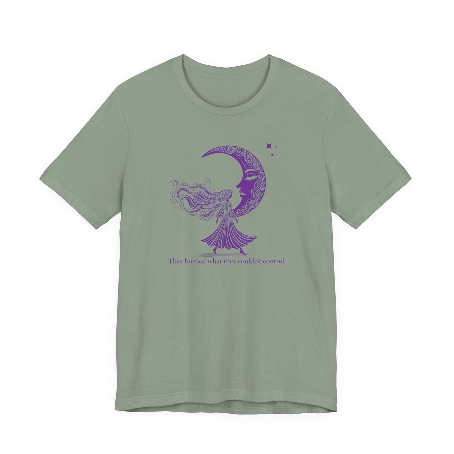 They Burned What They Couldn't Control Tee, Purple Moon Feminist Shirt