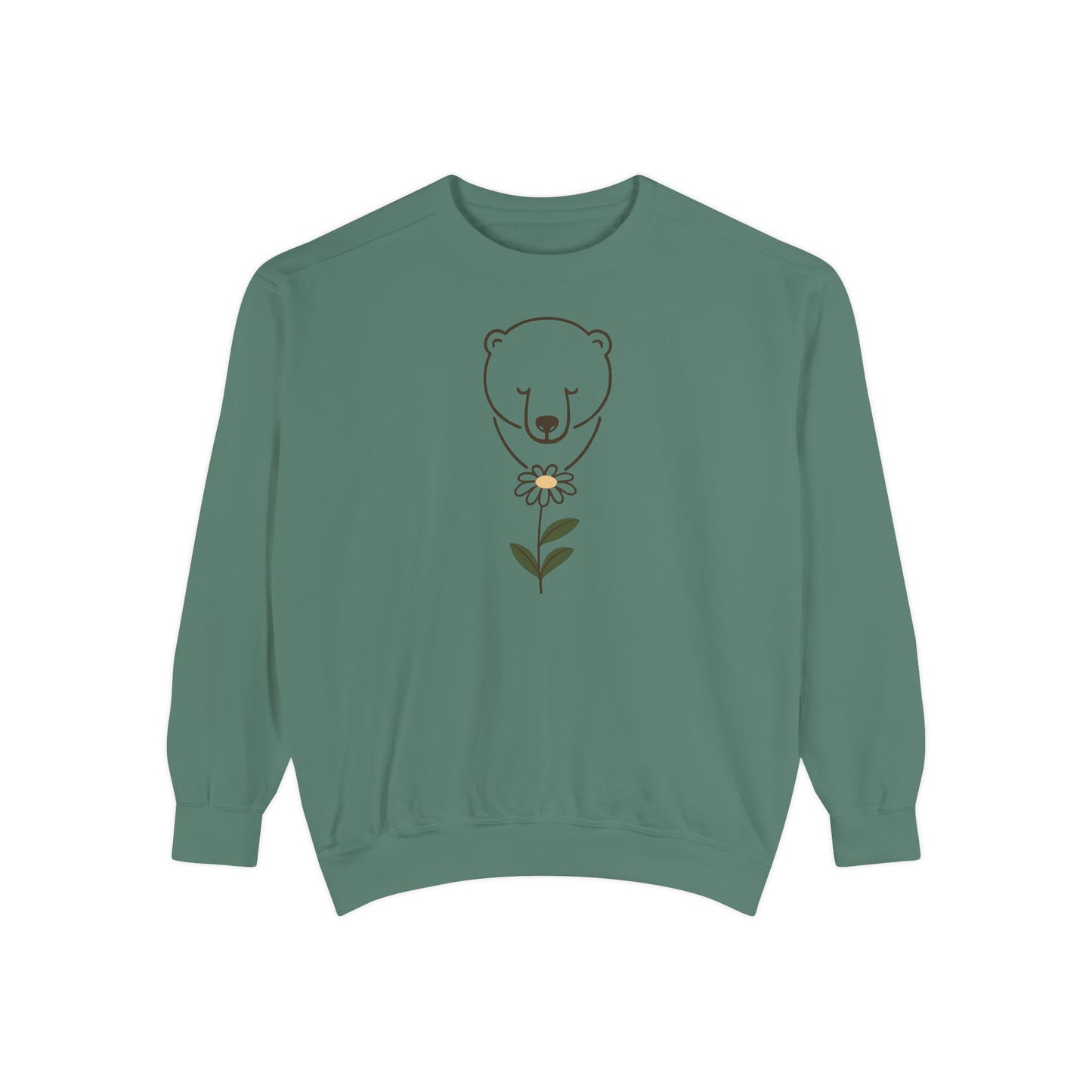 Polar Bear Daisy Comfort Colors Sweatshirt