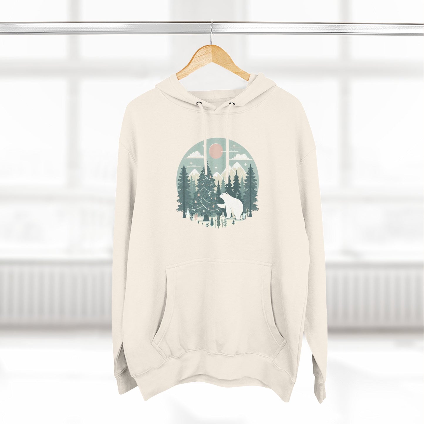 Winter Forest Polar Bear Hoodie