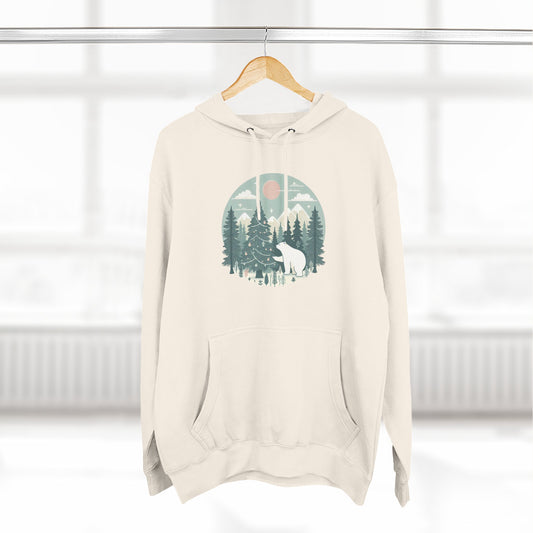 Winter Forest Polar Bear Hoodie