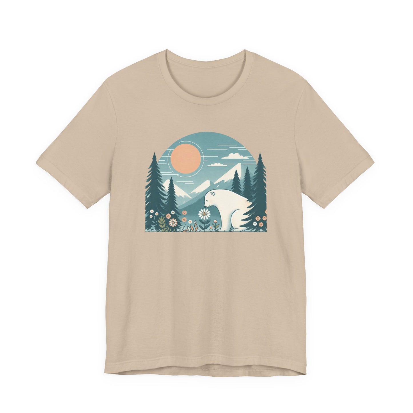 Polar Bear Mountain Nature Tee| Polar Bear Wildflower Graphic