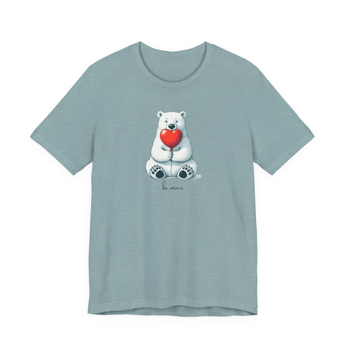 Be Mine Polar Bear T-Shirt, Cute Valentine Heart Graphic Tee