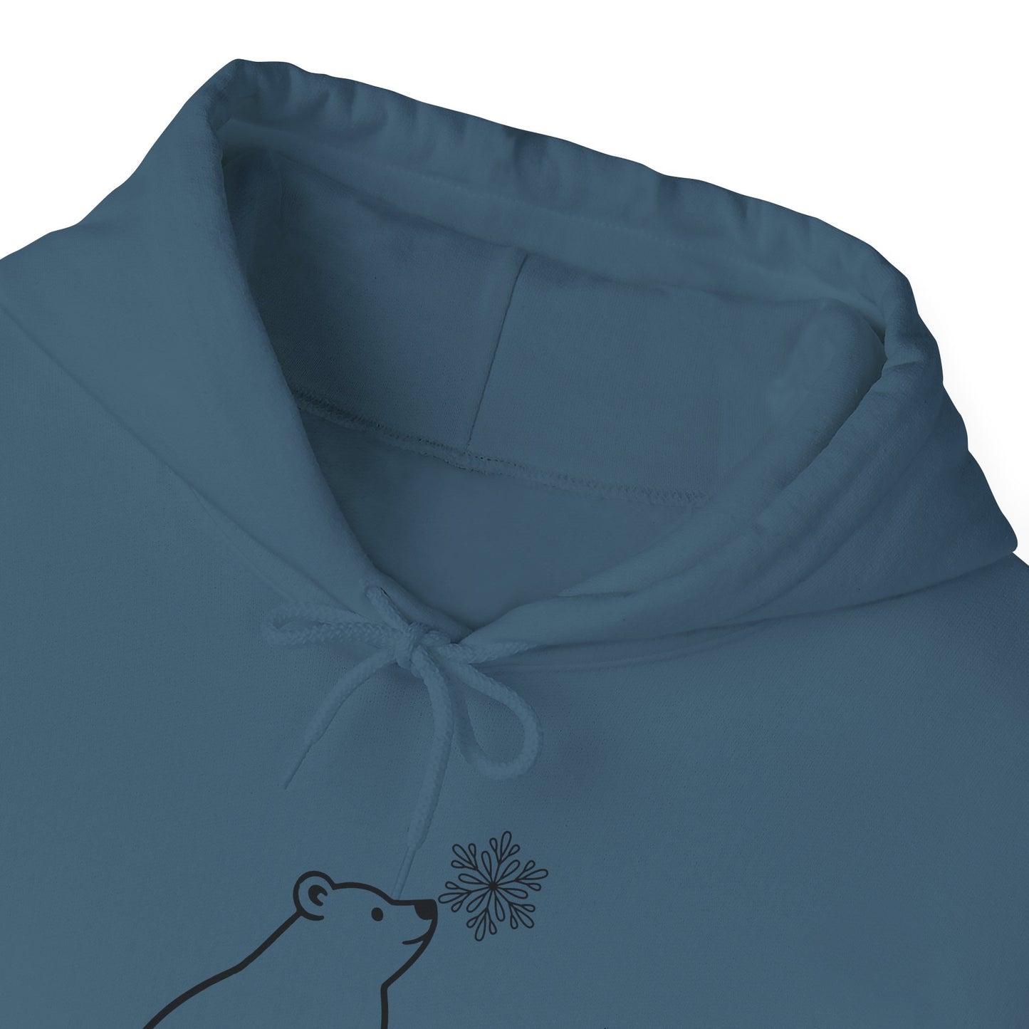 Polar Bear Snowflake Hoodie | Minimalist Winter Sweatshirt