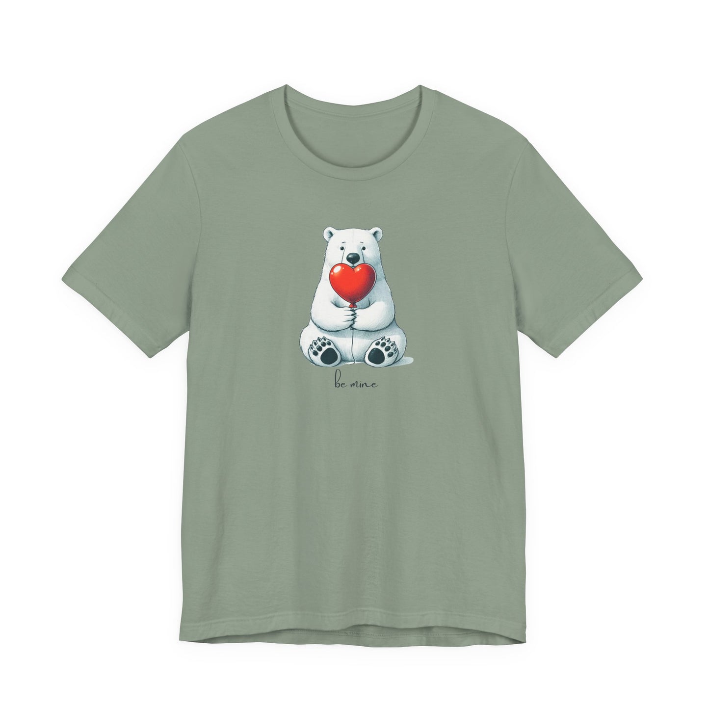 'Be Mine' Heart Balloon Polar Bear Premium Tee | Polar Den