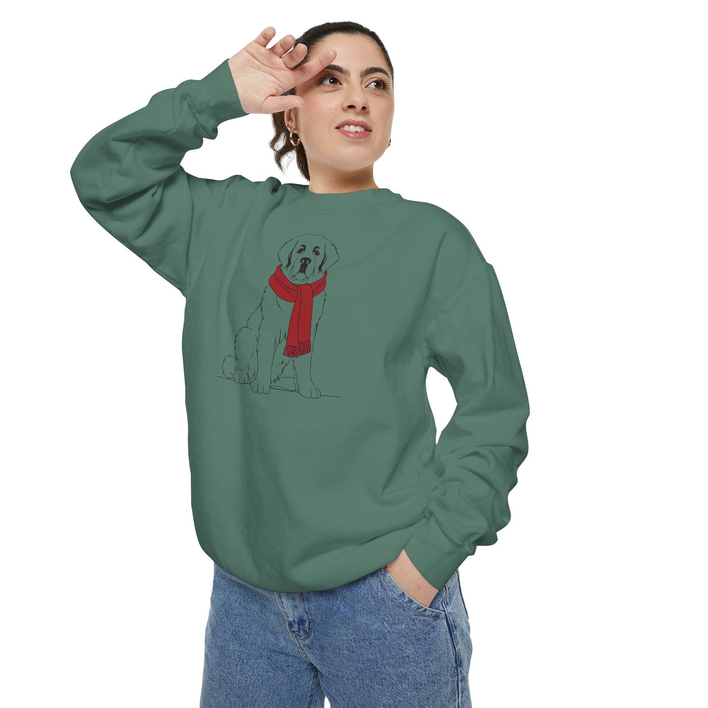 Great Pyrenees Winter Scarf Sweatshirt