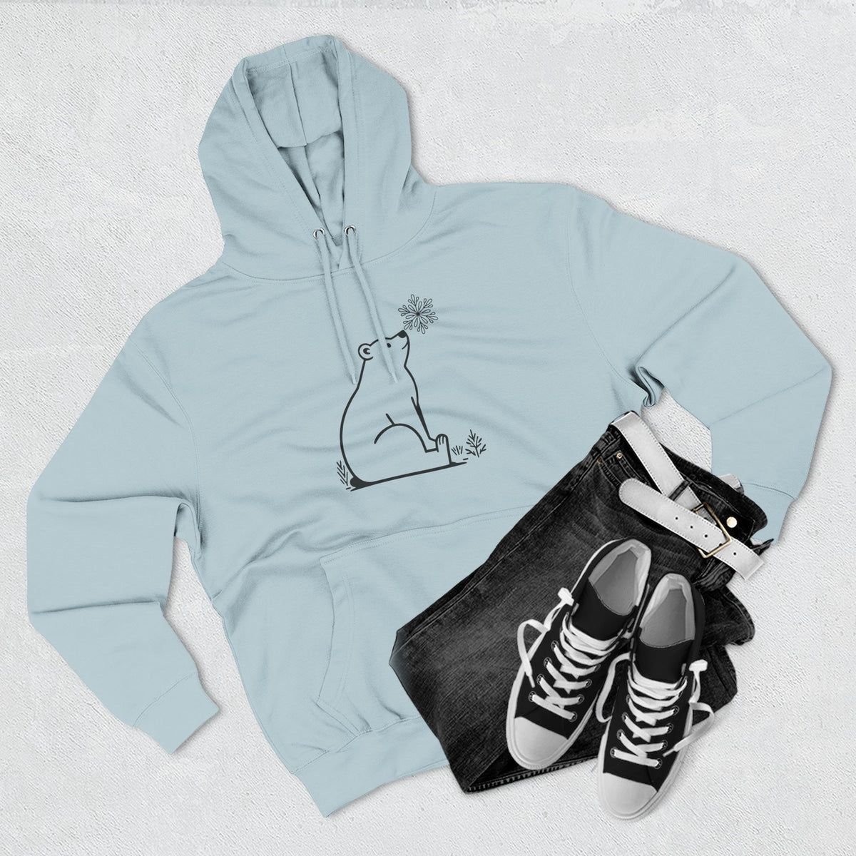 Polar Bear Christmas Hoodie | Minimal Winter Sweatshirt
