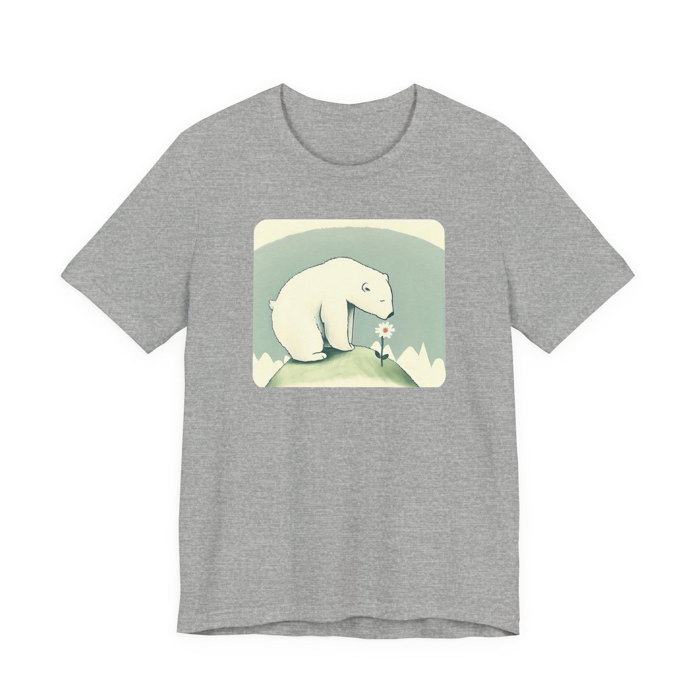 Polar Bear & Daisy Tee | Gentle Nature-Inspired Graphic Shirt