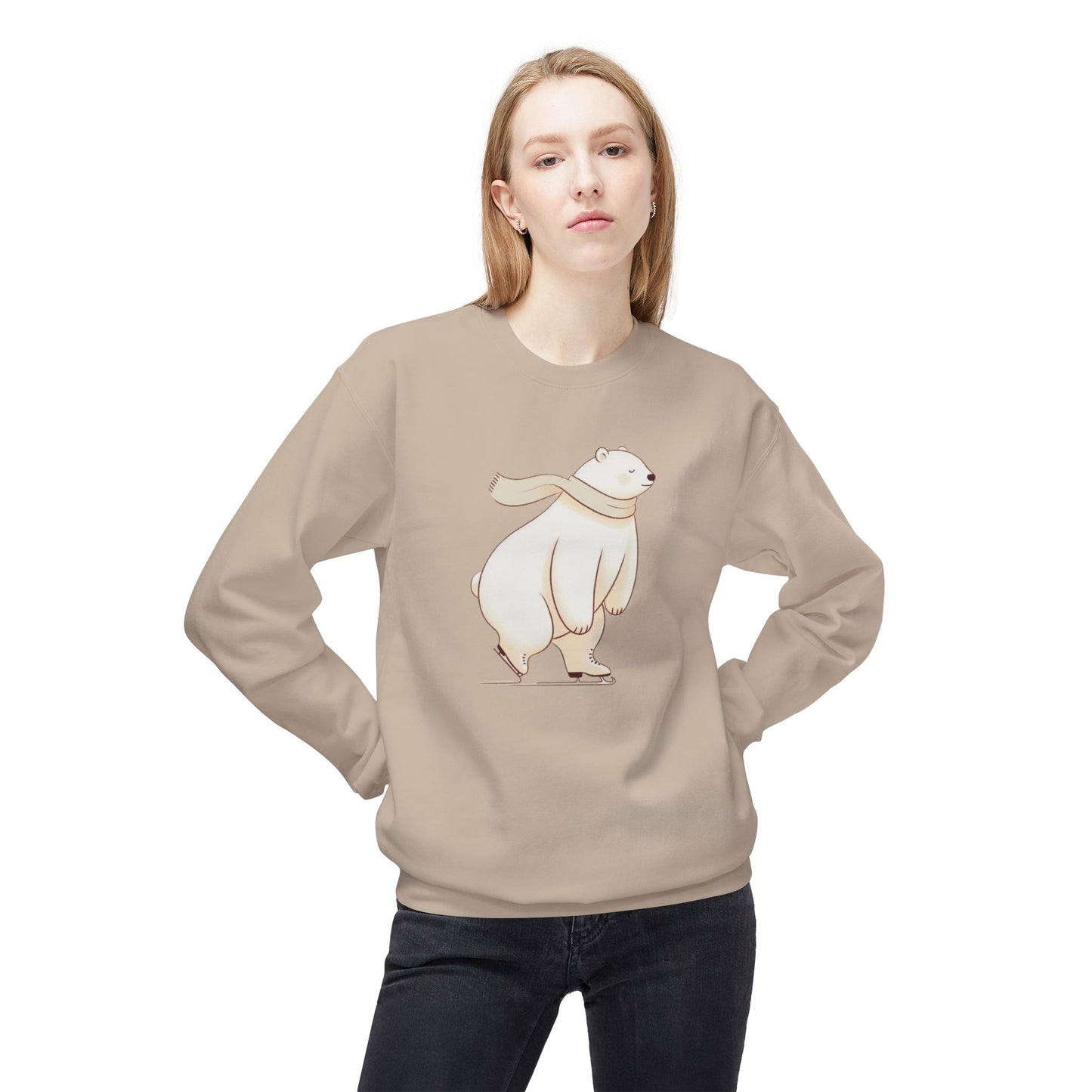 Soft Skating Polar Bear Winter Hoodie