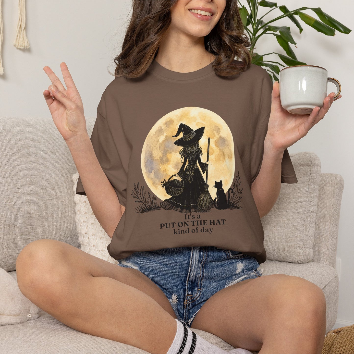 It's a Put on the Hat Kind of Day | Comfort Colors® Witch Graphic T-Shirt