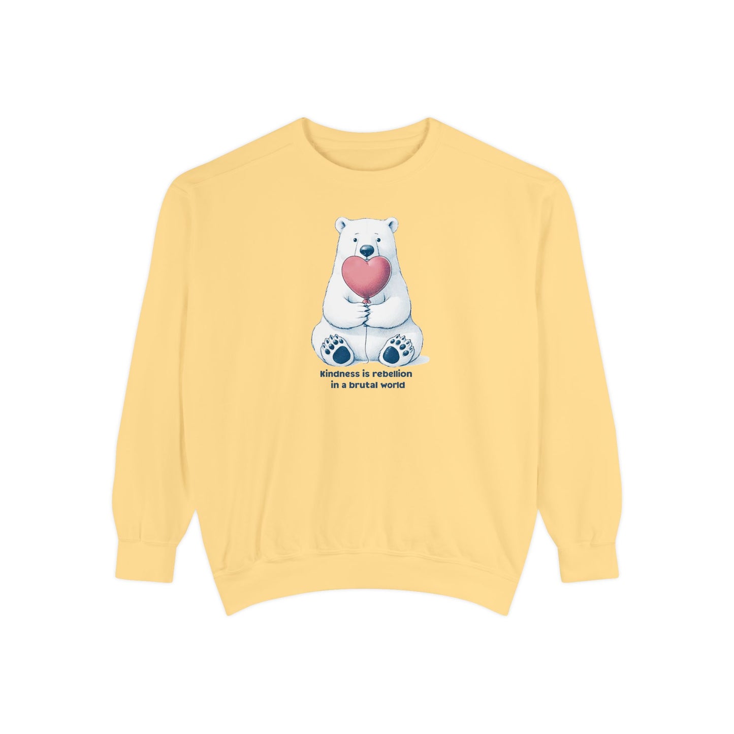 Comfort Colors Polar Bear Kindness Sweatshirt Tags