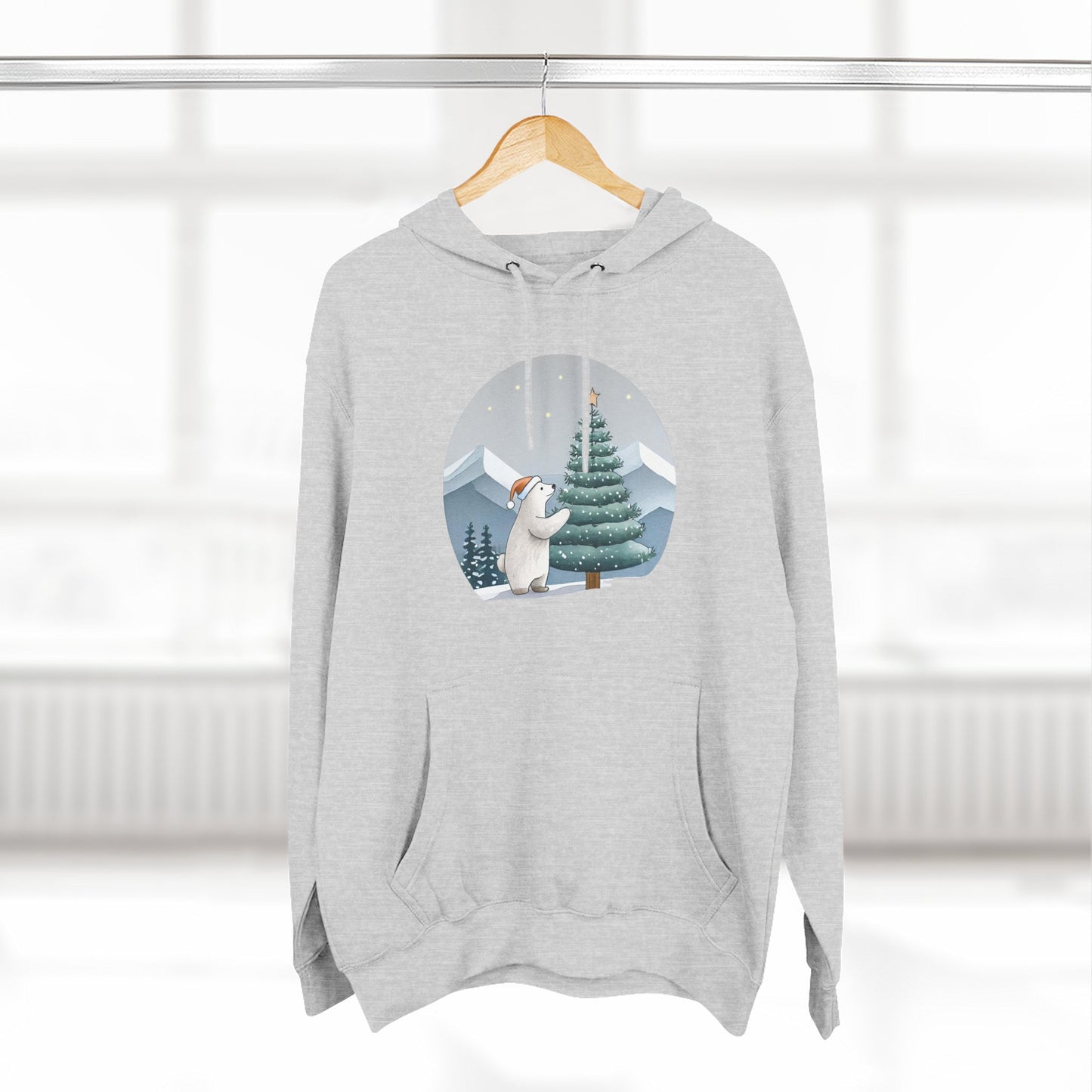 Cozy Polar Bear Christmas Tree Hoodie