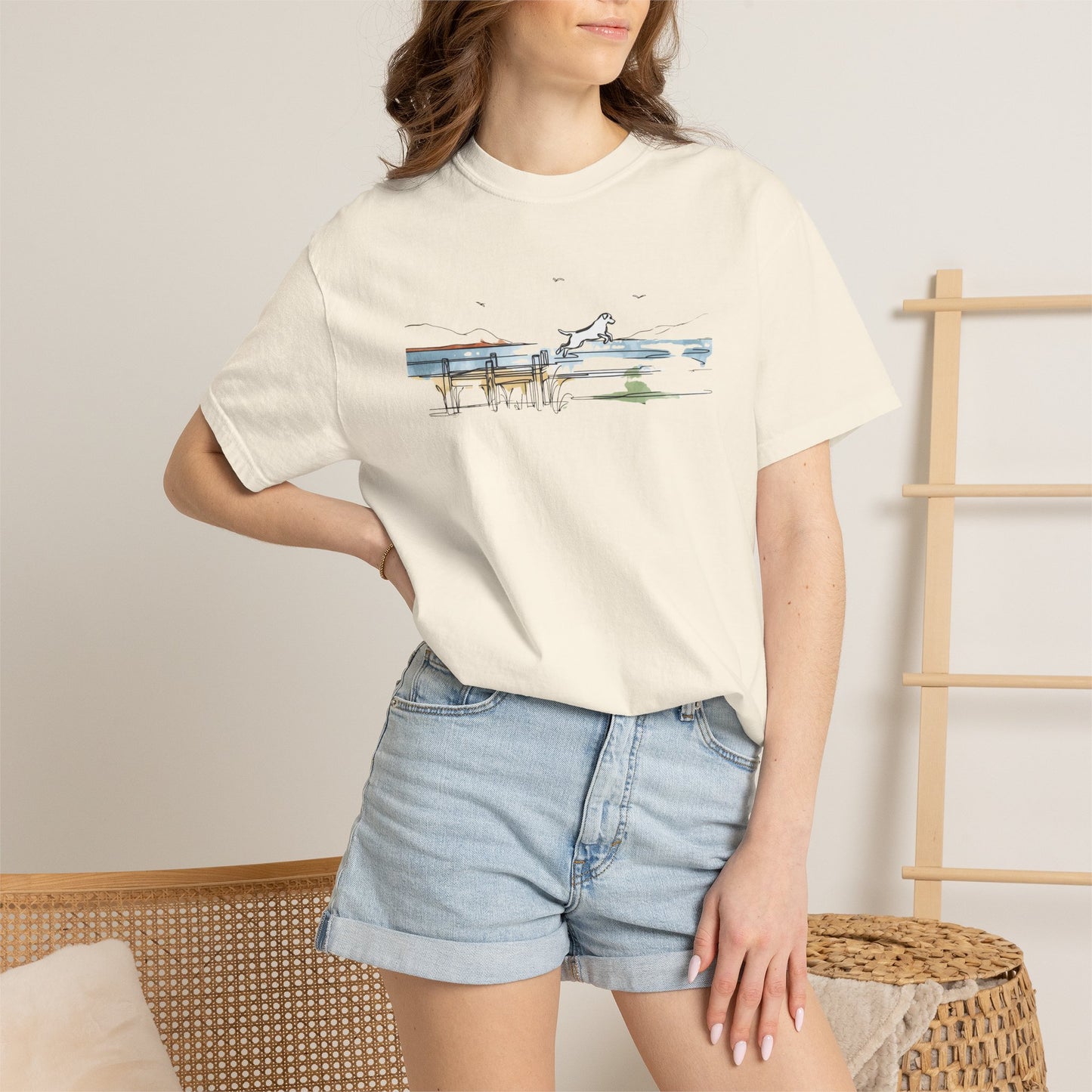 Watercolor Lake Dog Tee