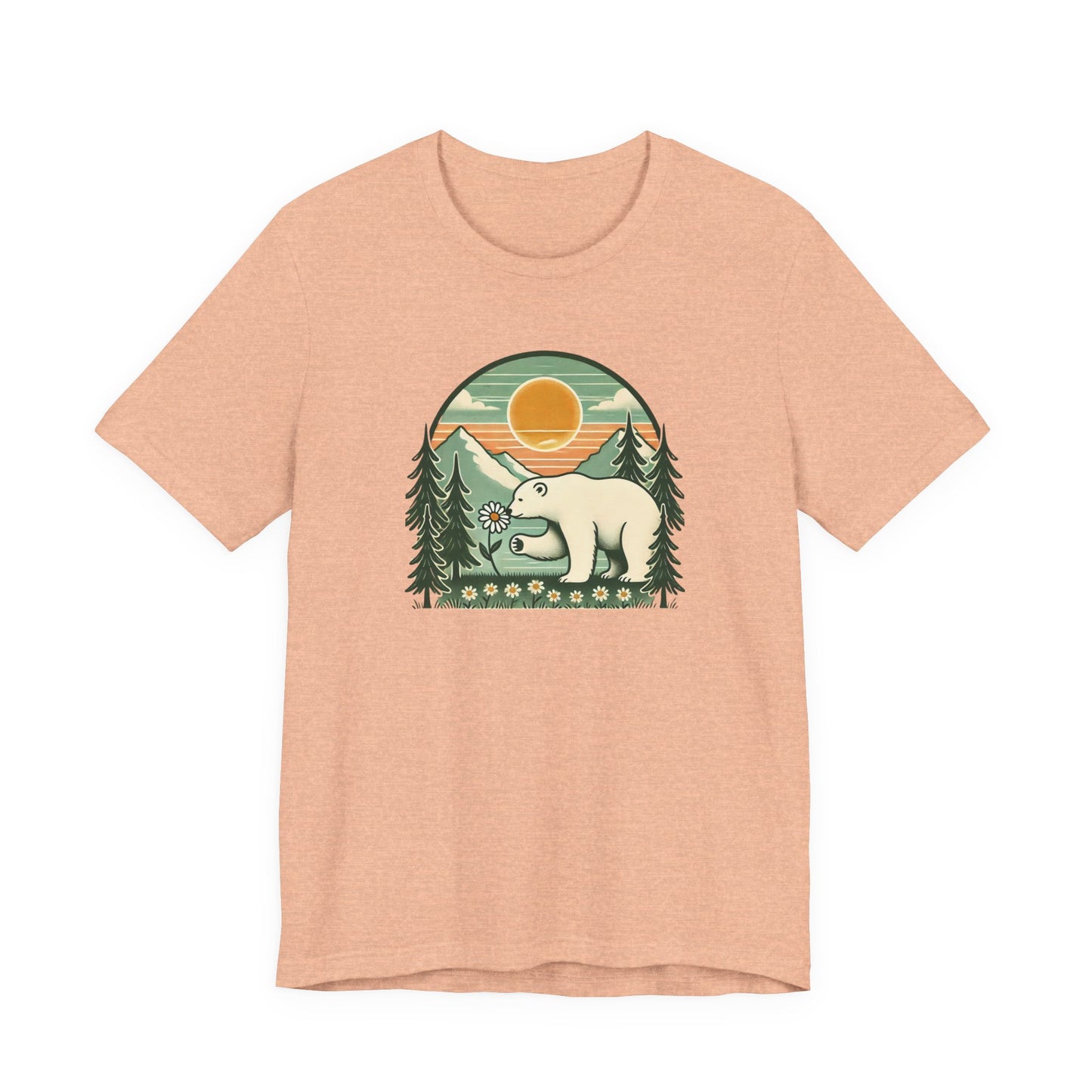 Polar Bear Daisy Tee | Nature Graphic T-Shirt