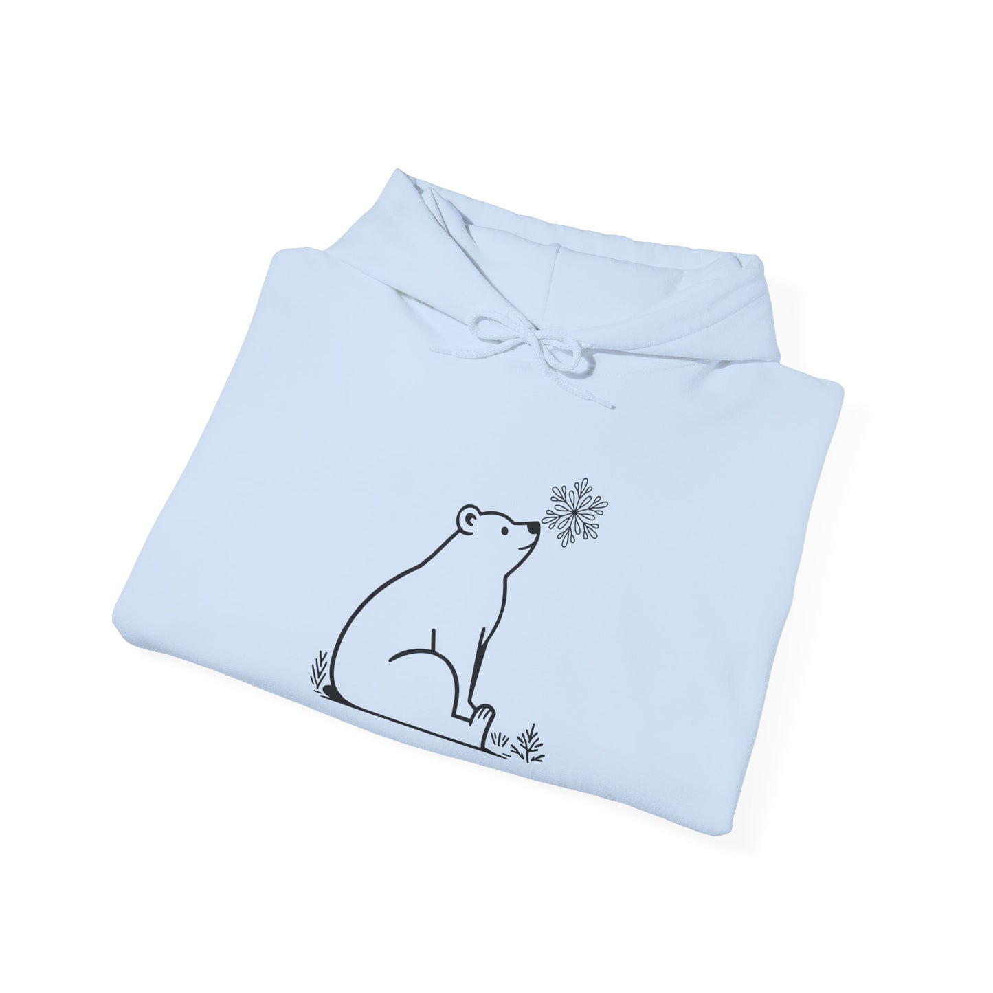Polar Bear Snowflake Hoodie | Minimalist Winter Sweatshirt