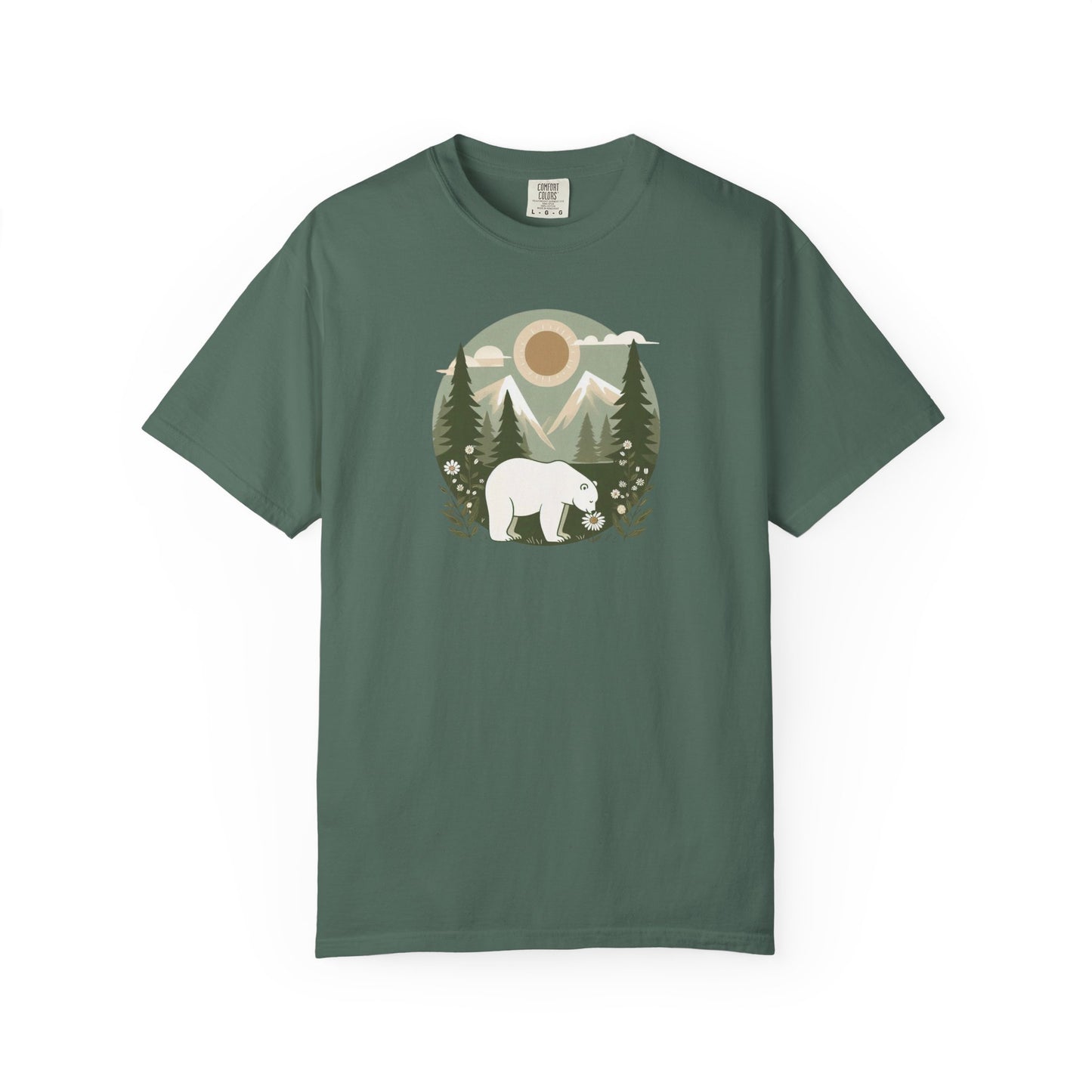 Polar Bear Evergreen Comfort Colors Tee