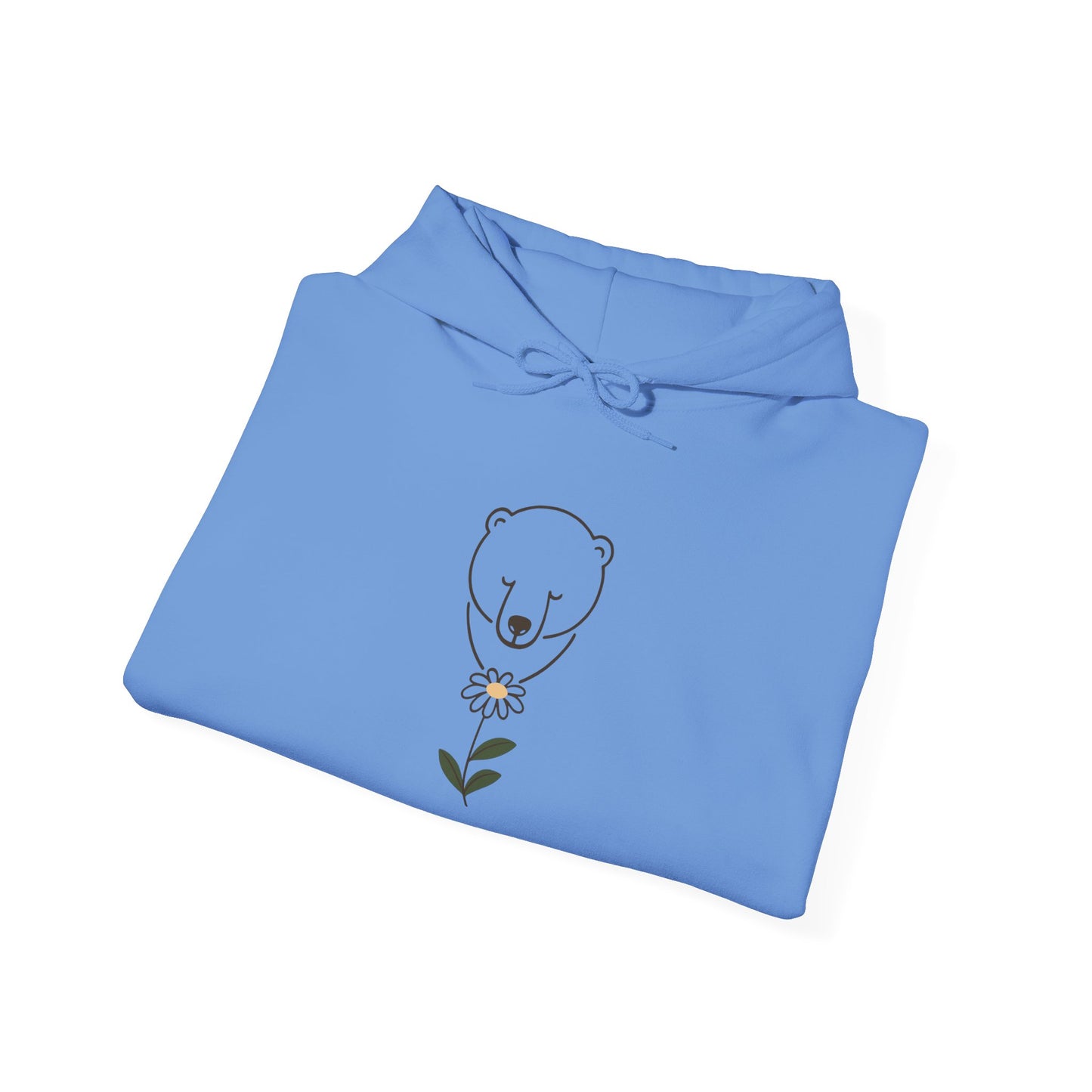 Minimalist Polar Bear & Daisy Hoodie