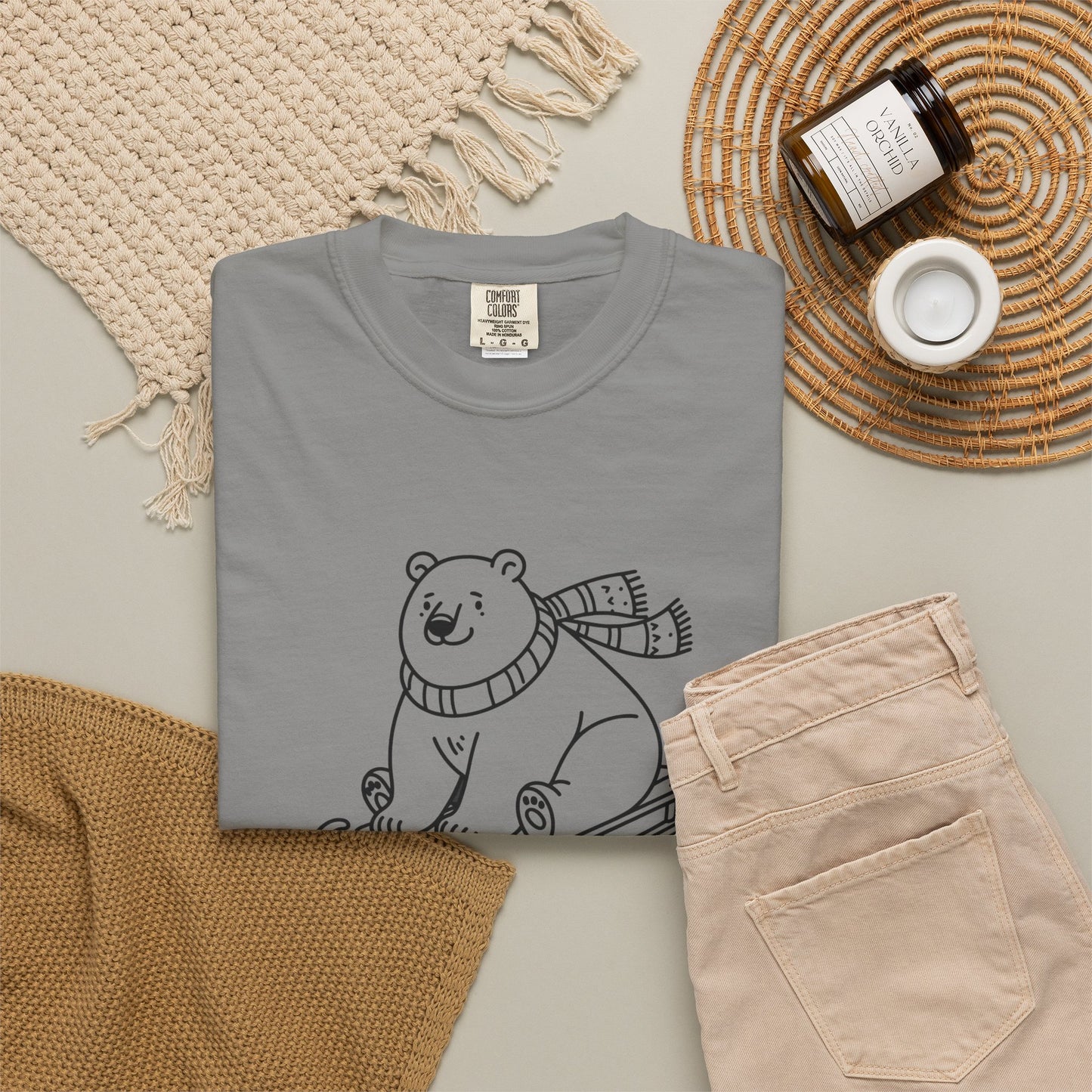 Polar Bear Sledding Comfort Colors Tee