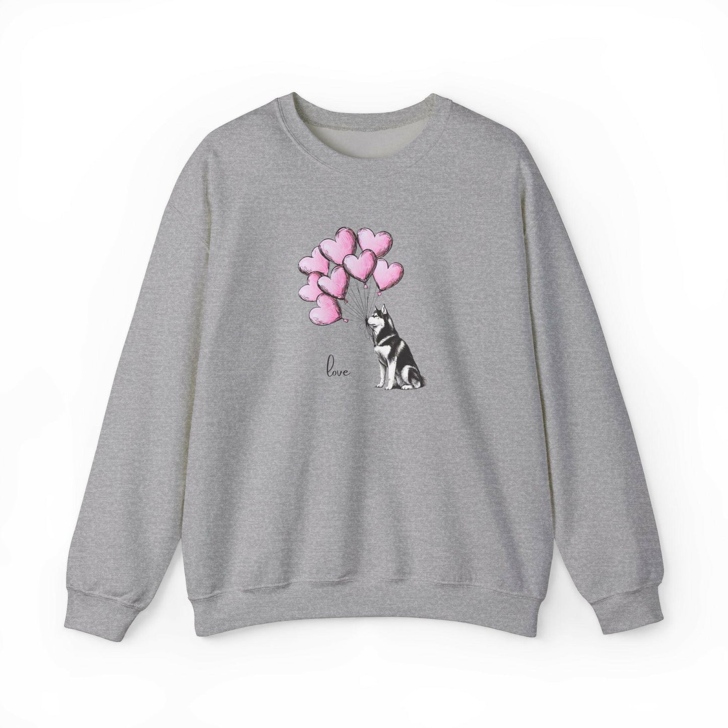 Siberian Husky Balloon Crewneck Sweatshirt