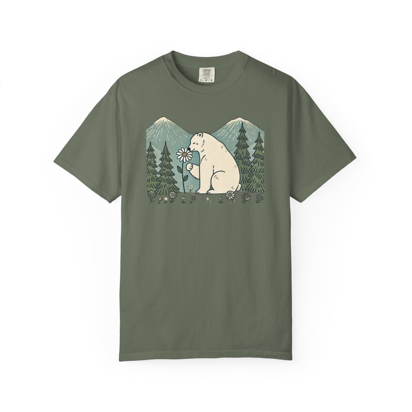 Woodland Polar Bear Comfort Colors Tee