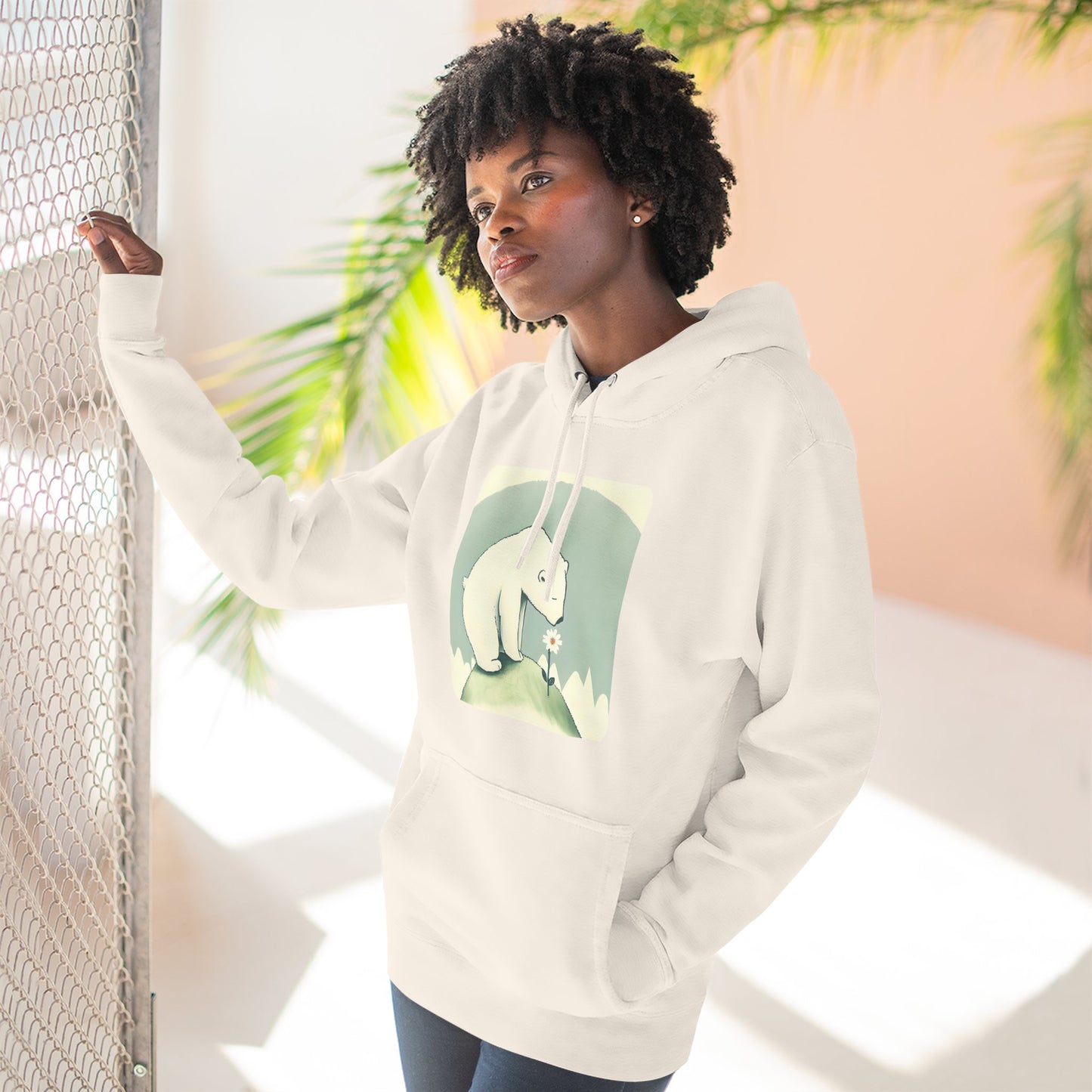 Polar Bear  Wildflower Hoodie