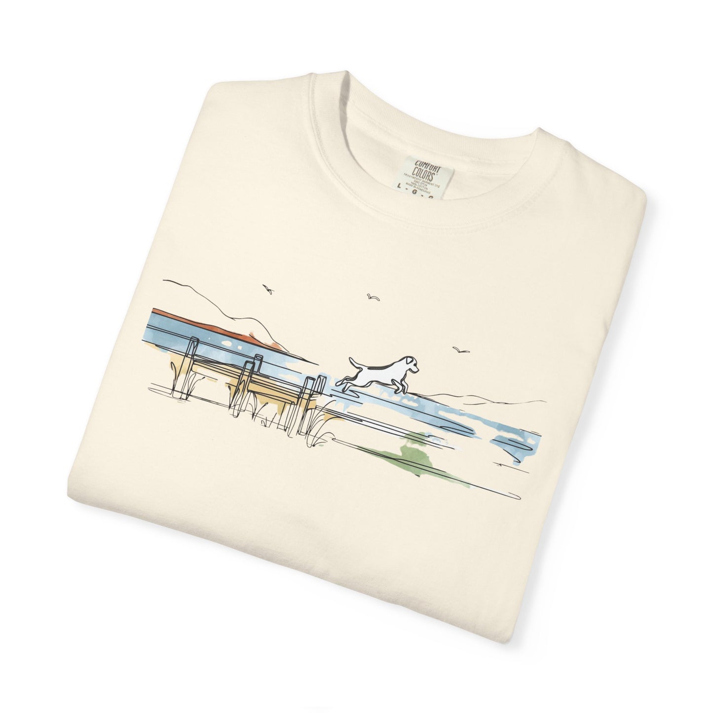 Watercolor Lake Dog Tee