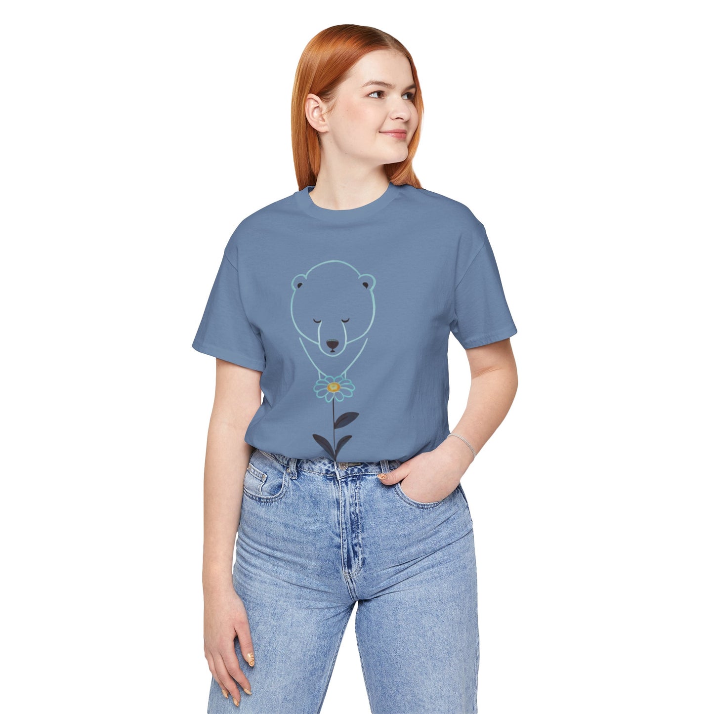 Minimalist Polar Bear & Daisy Tee