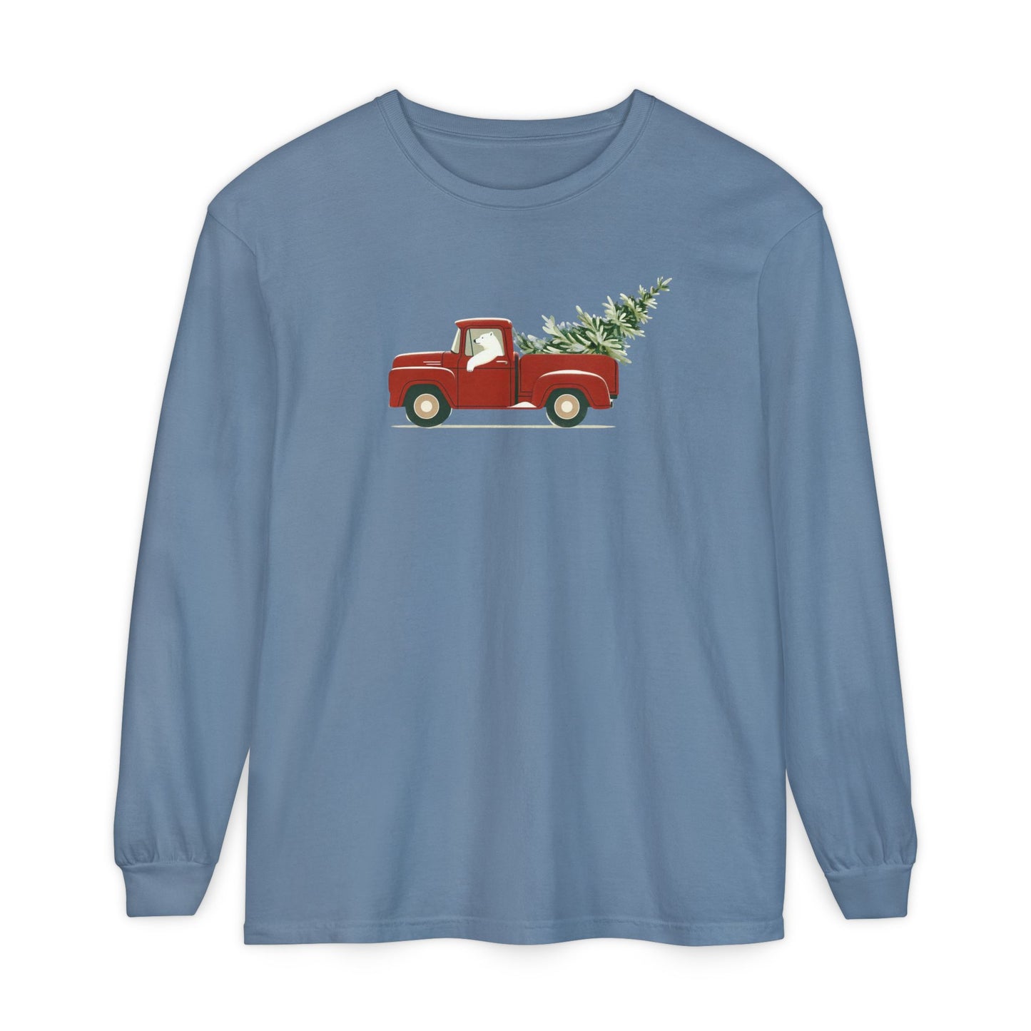 Polar Bear Christmas Truck, Long Sleeve Tee