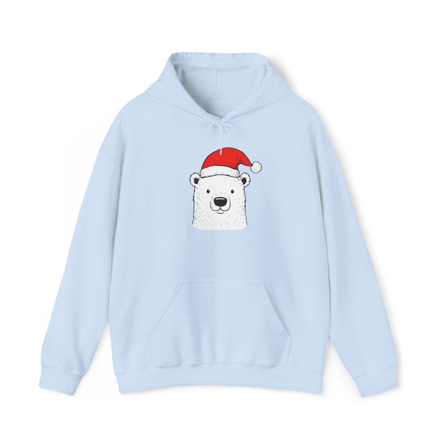 Cute Polar Bear Santa Hat Hoodie