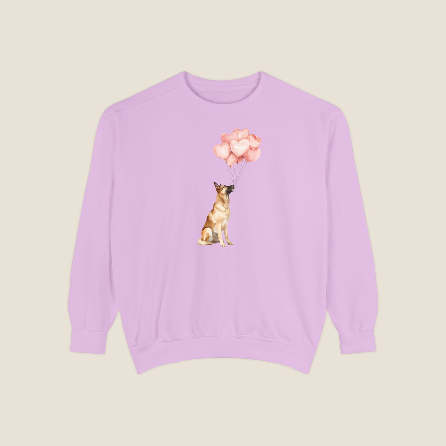 Belgian Malinois with Heart Balloons Comfort Colors Sweatshirt