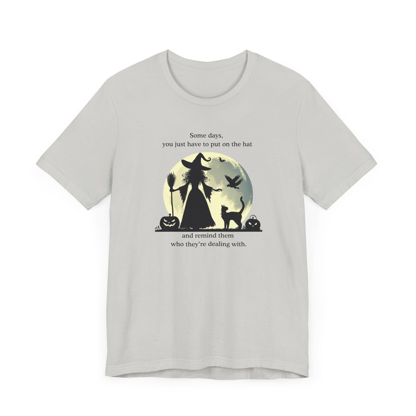 Put On the Hat Tee – Sassy Halloween Witch Graphic Shirt - Stompy Paws