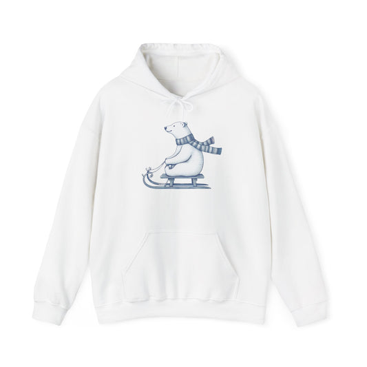 Sledding Polar Bear Sketch Hoodie | Polar Den Edition