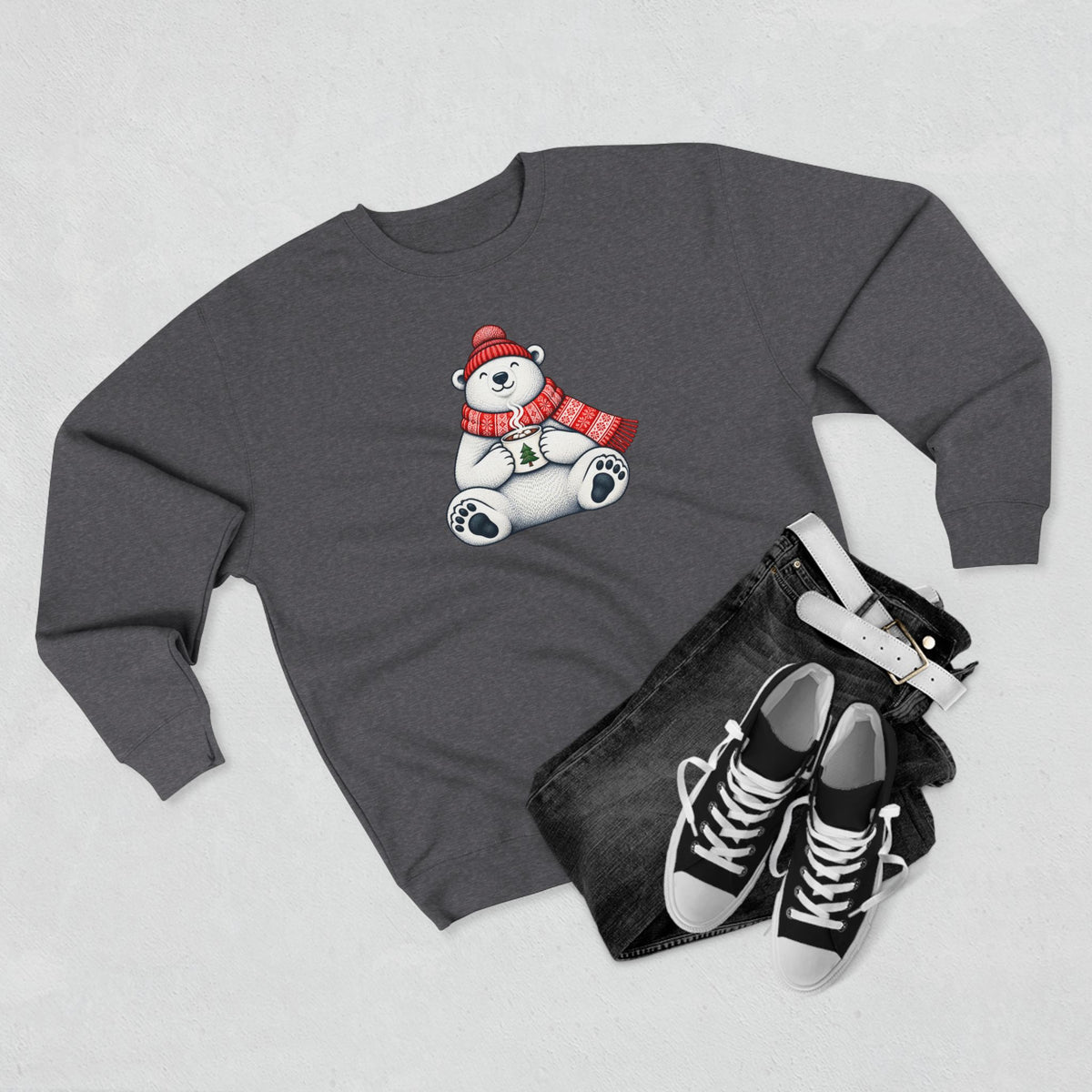 Cozy Cocoa Polar Bear Christmas Crewneck Sweatshirt