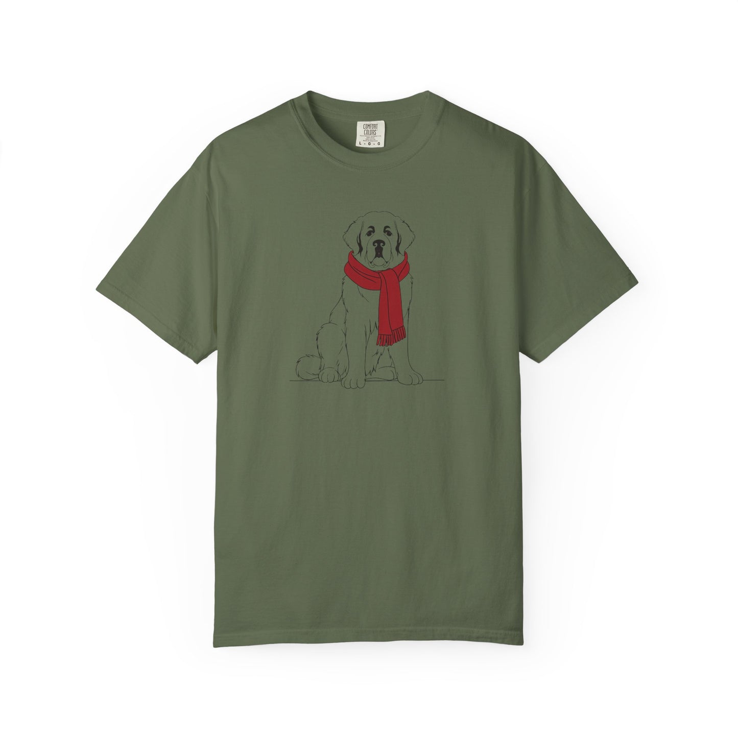 Great Pyrenees Winter Scarf  Comfort Colors Tee