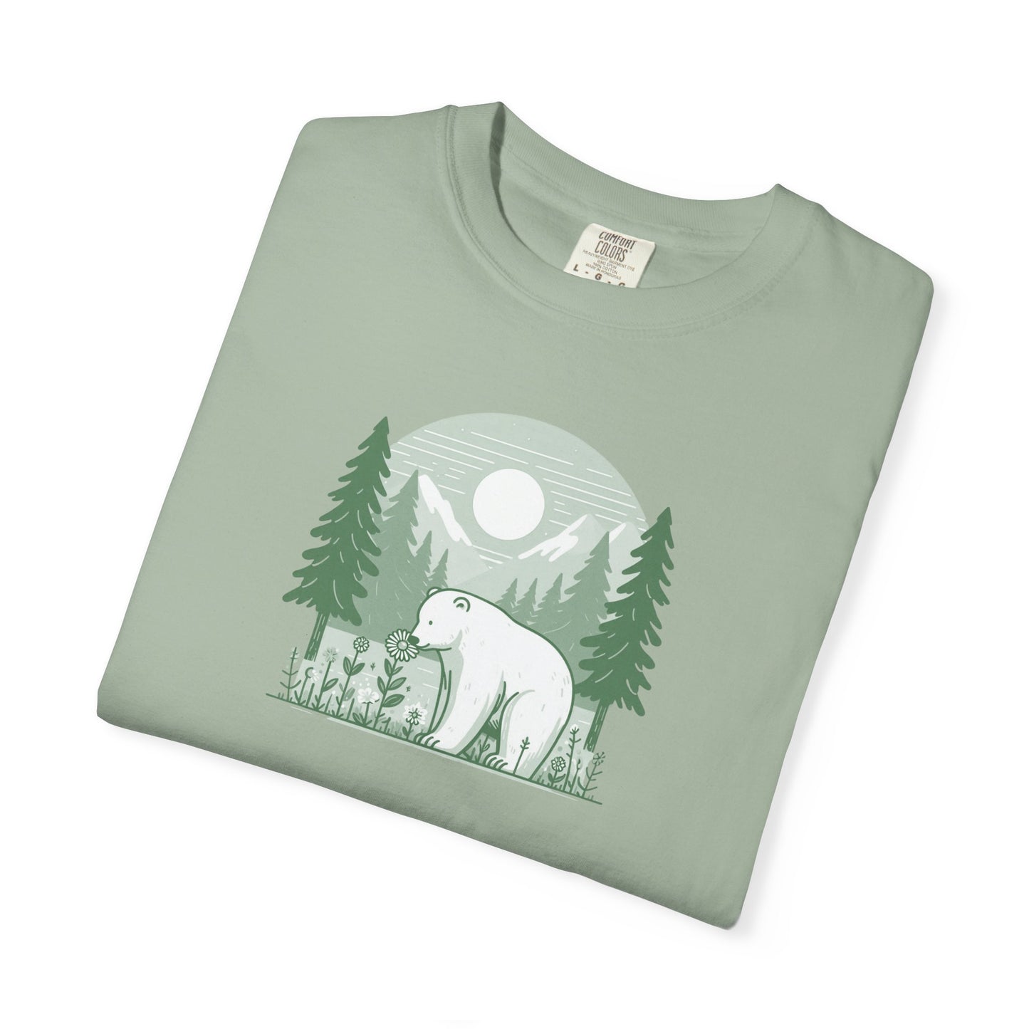 Polar Bear Forest Bloom Comfort Colors Tee