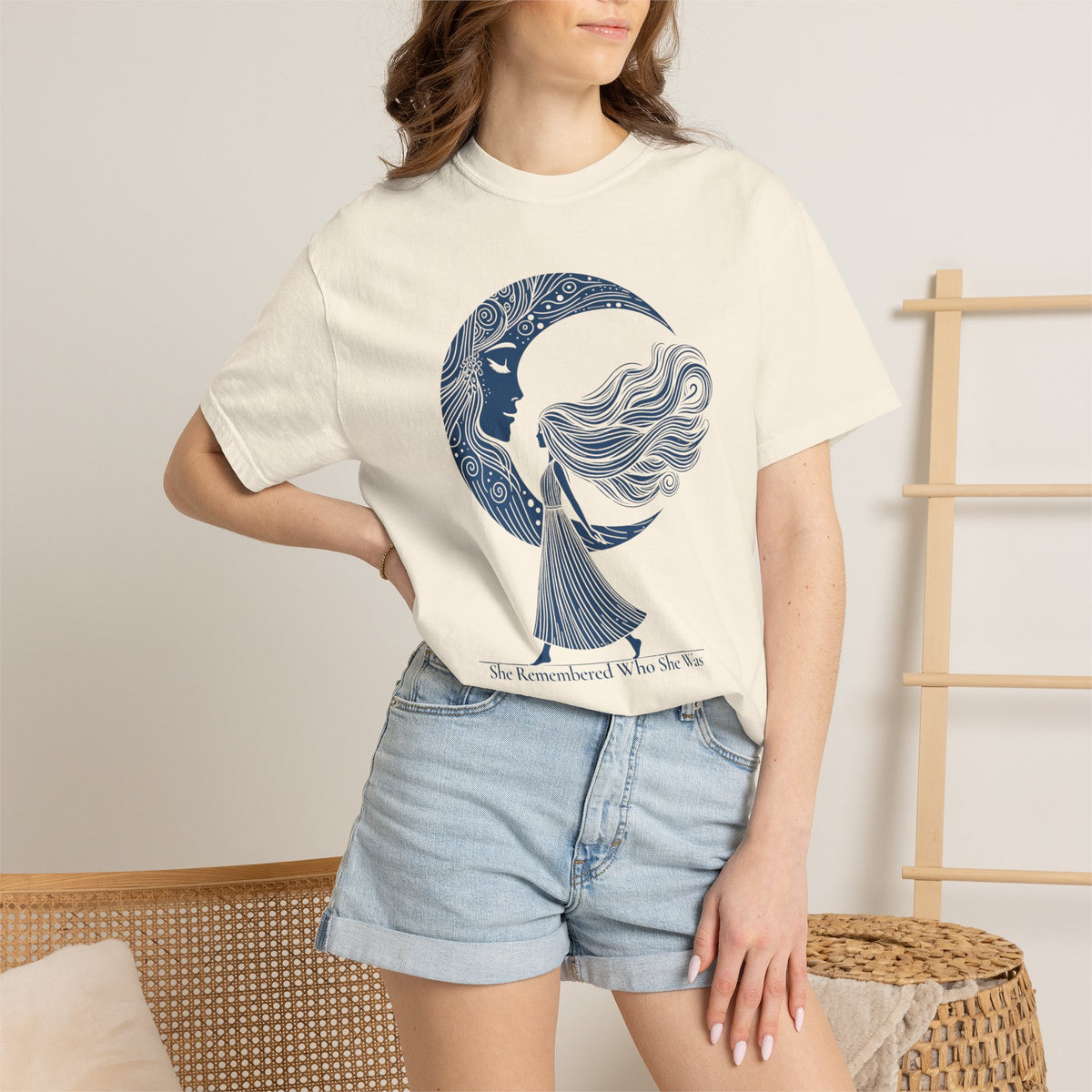 Moon Goddess "She Remembered Who She Was" Comfort Colors T-Shirt