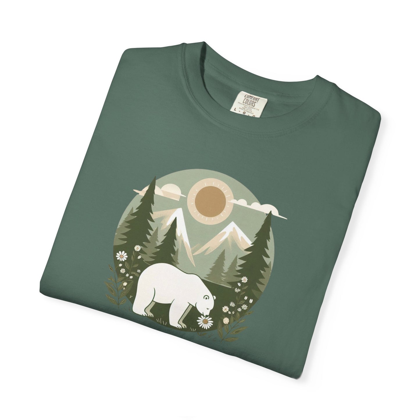 Polar Bear Evergreen Comfort Colors Tee