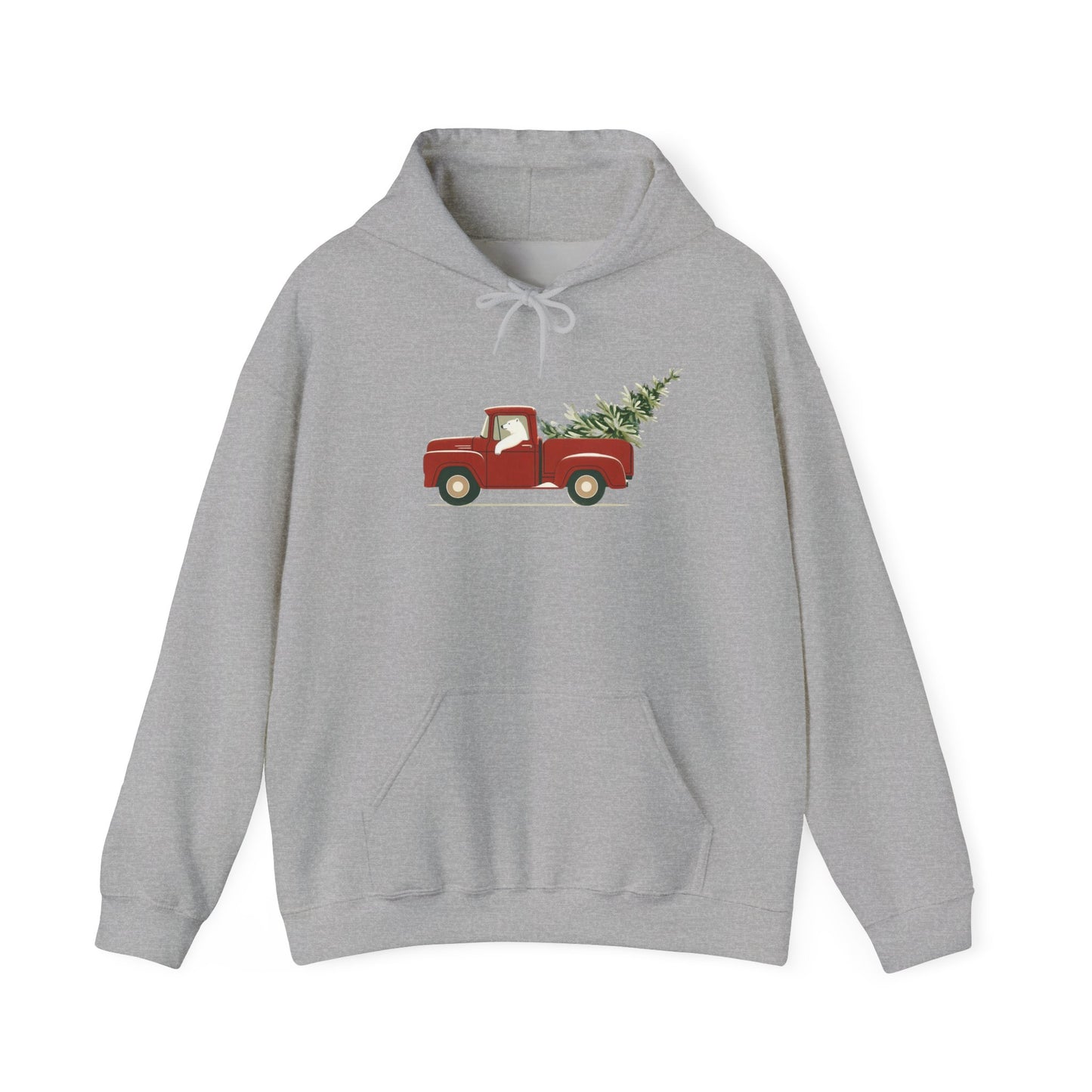 Polar Bear Christmas Truck, Heavyweight Hoodie