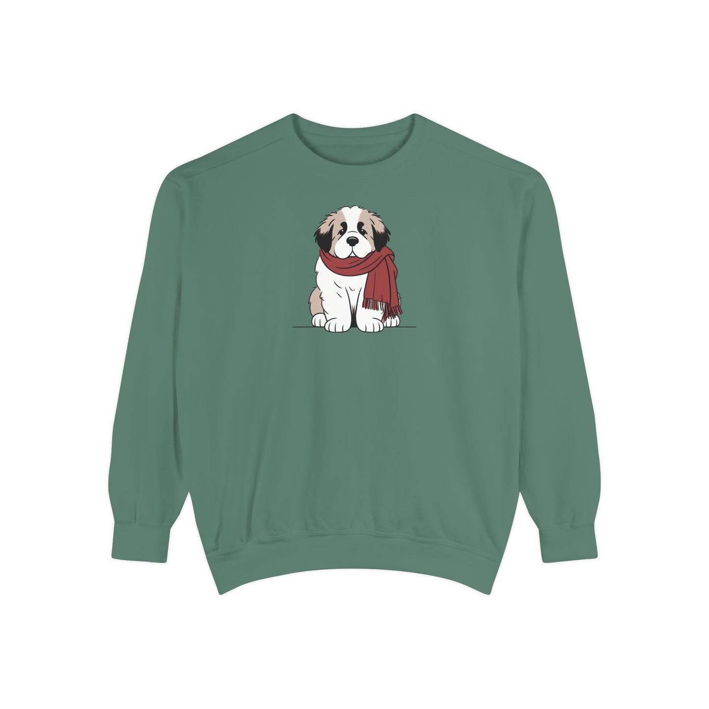 Saint Bernard Scarf Puppy Premium Sweatshirt | Cozy Den Edition
