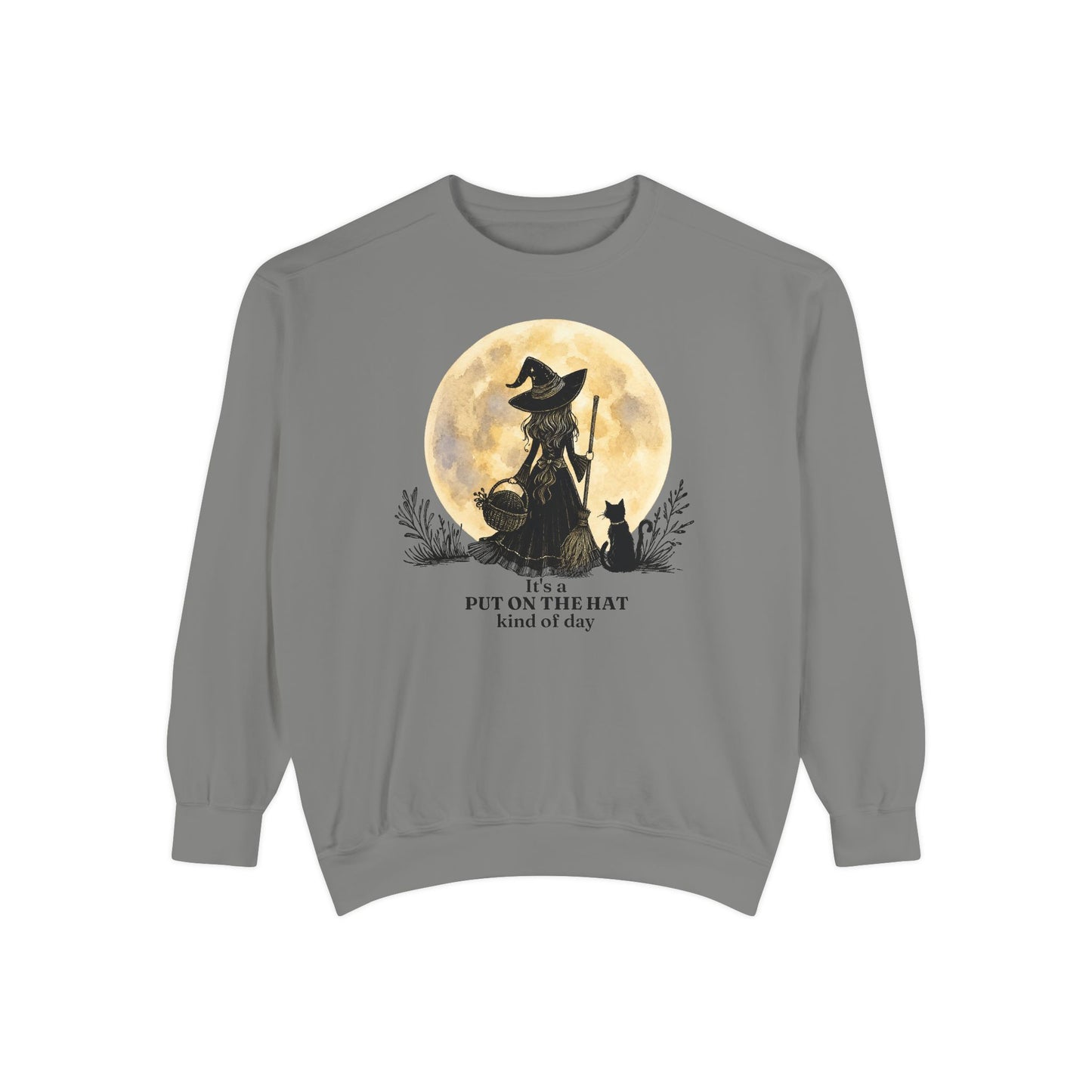 It's a Put on the Hat Kind of Day | Cozy Witch Moon Crewneck Sweatshirt