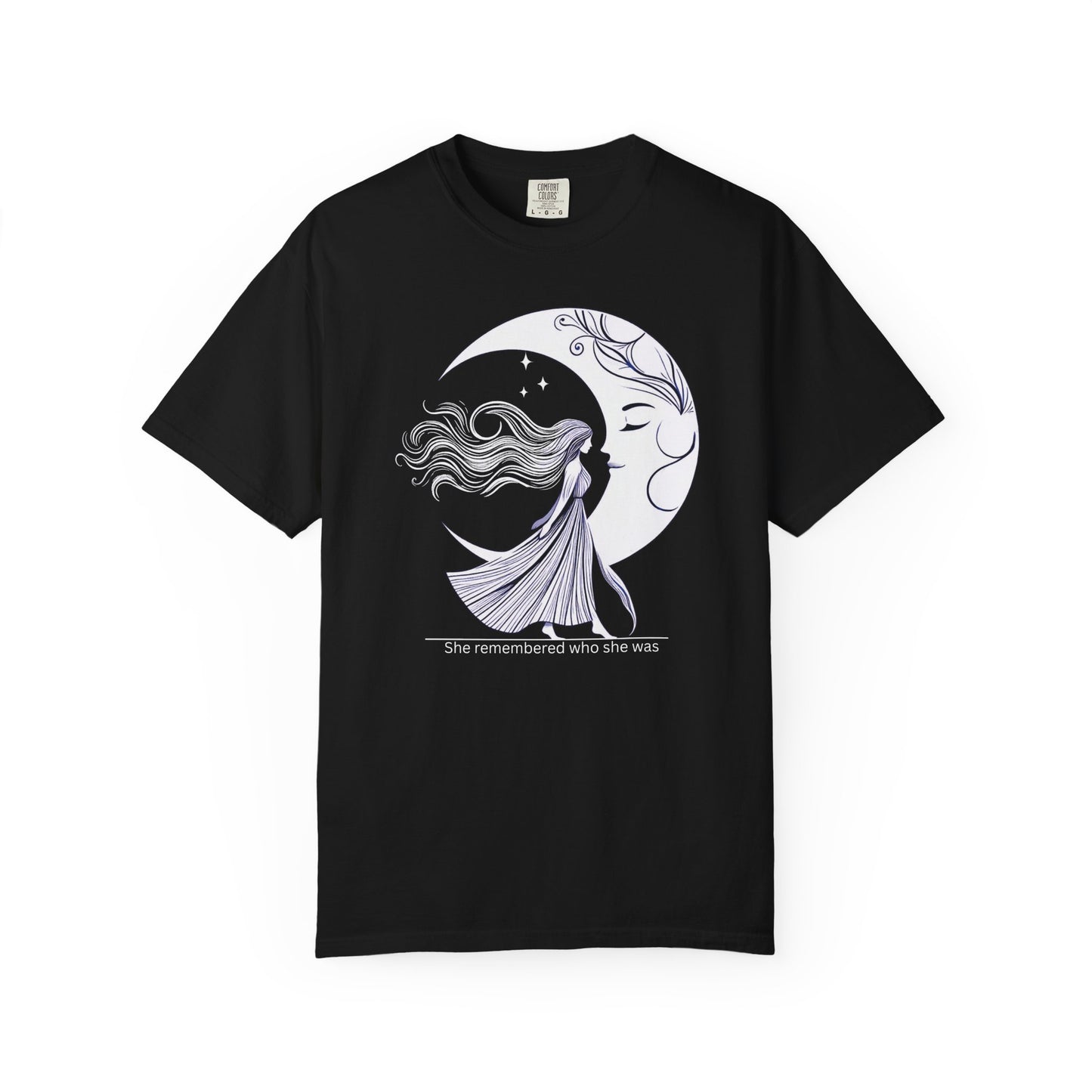 Moon Goddess T-Shirt — "She Remembered Who She Was" Inspirational Graphic Tee