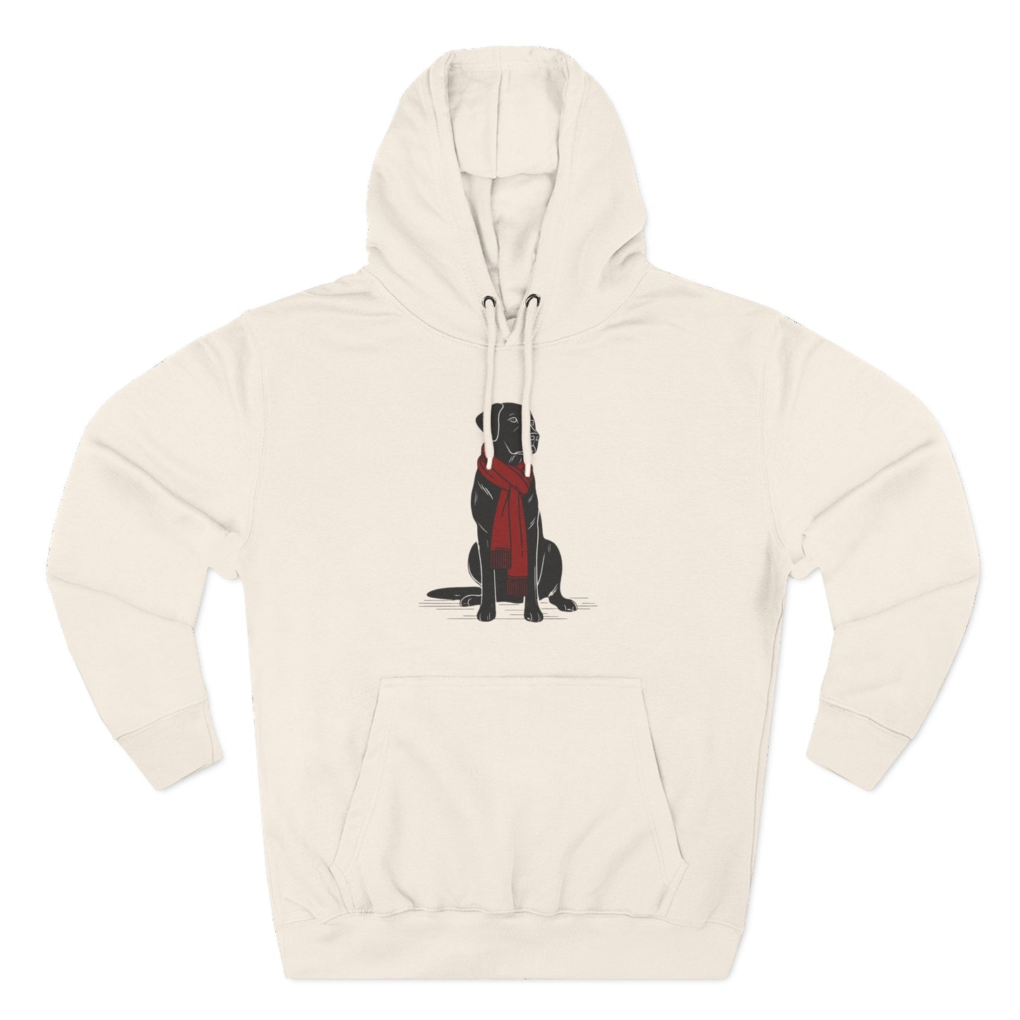 Black Lab Red Scarf Hoodie